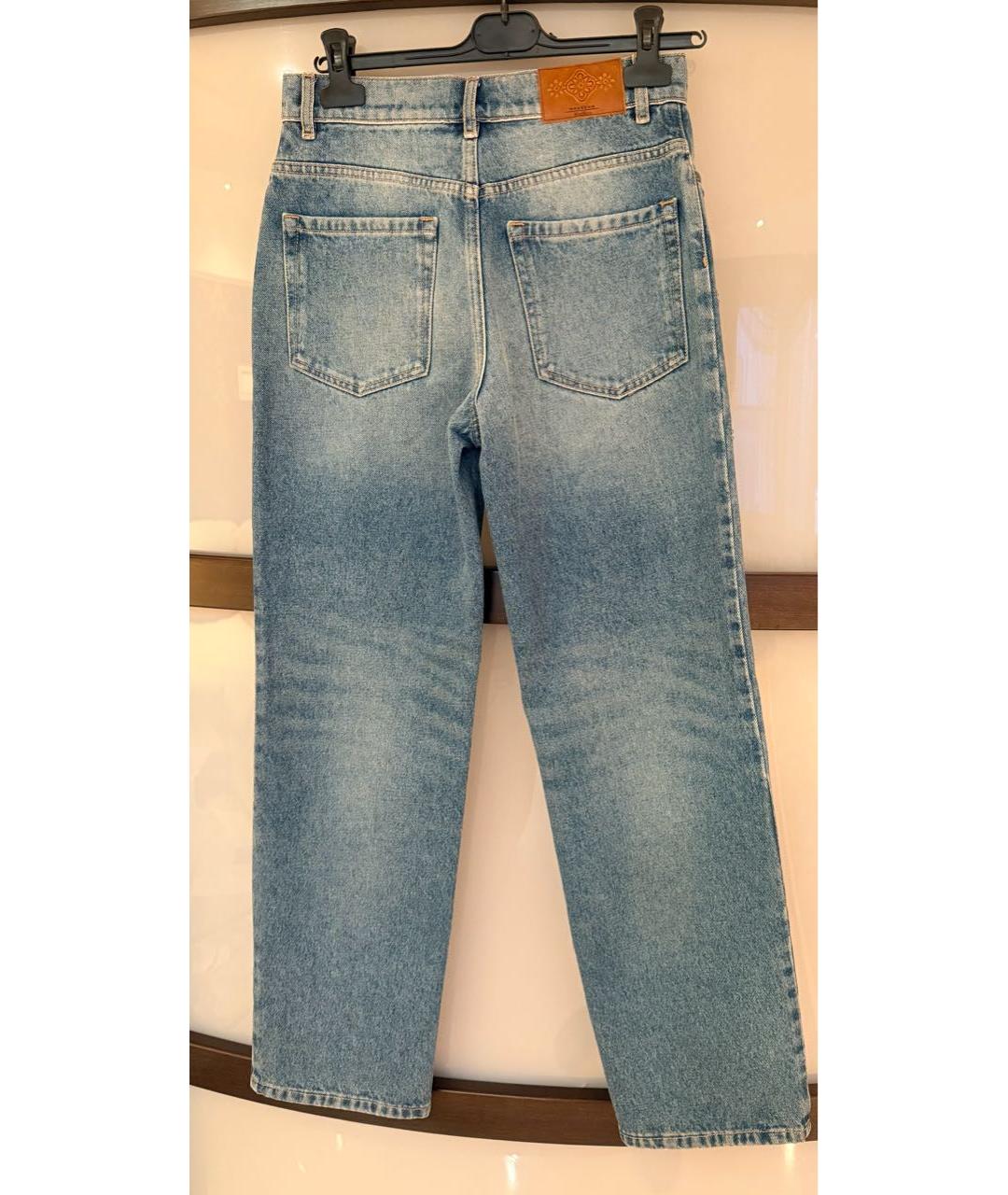 WEEKEND MAX MARA Голубые хлопковые прямые джинсы, фото 6