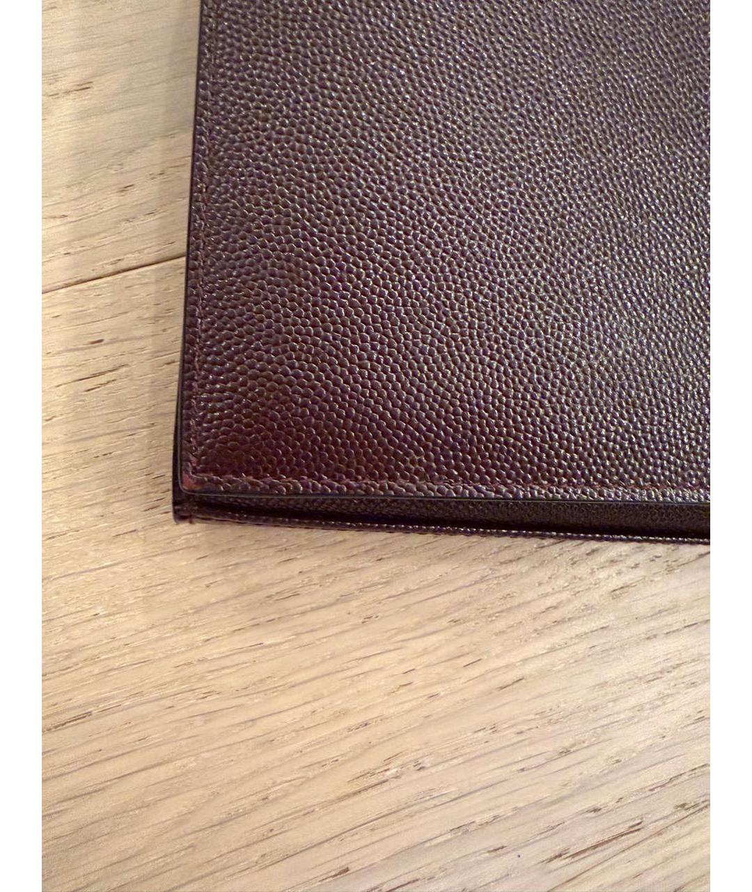 SAINT LAURENT Бордовая кожаная сумка через плечо, фото 6