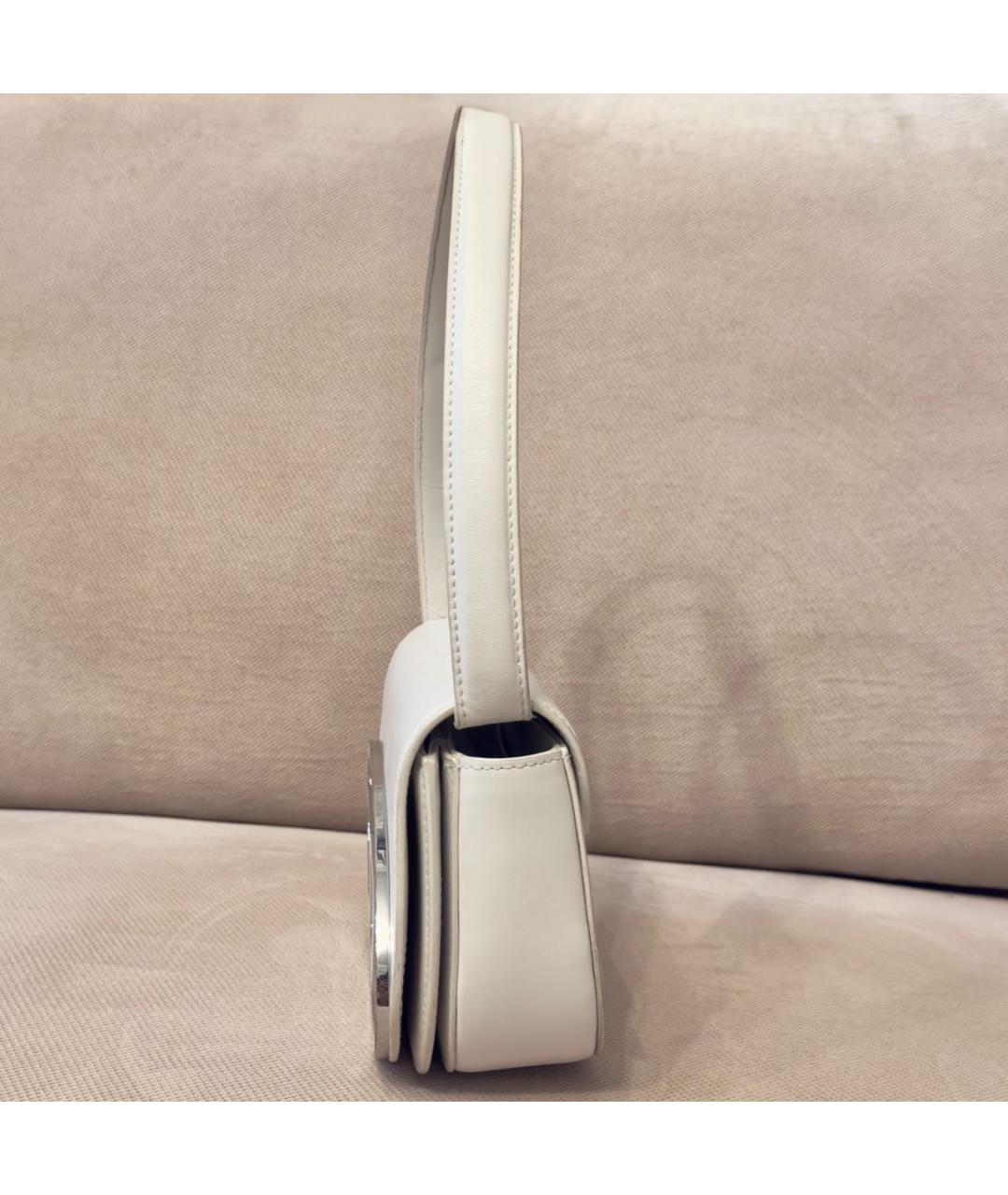 DIESEL Белая кожаная сумка с короткими ручками, фото 2