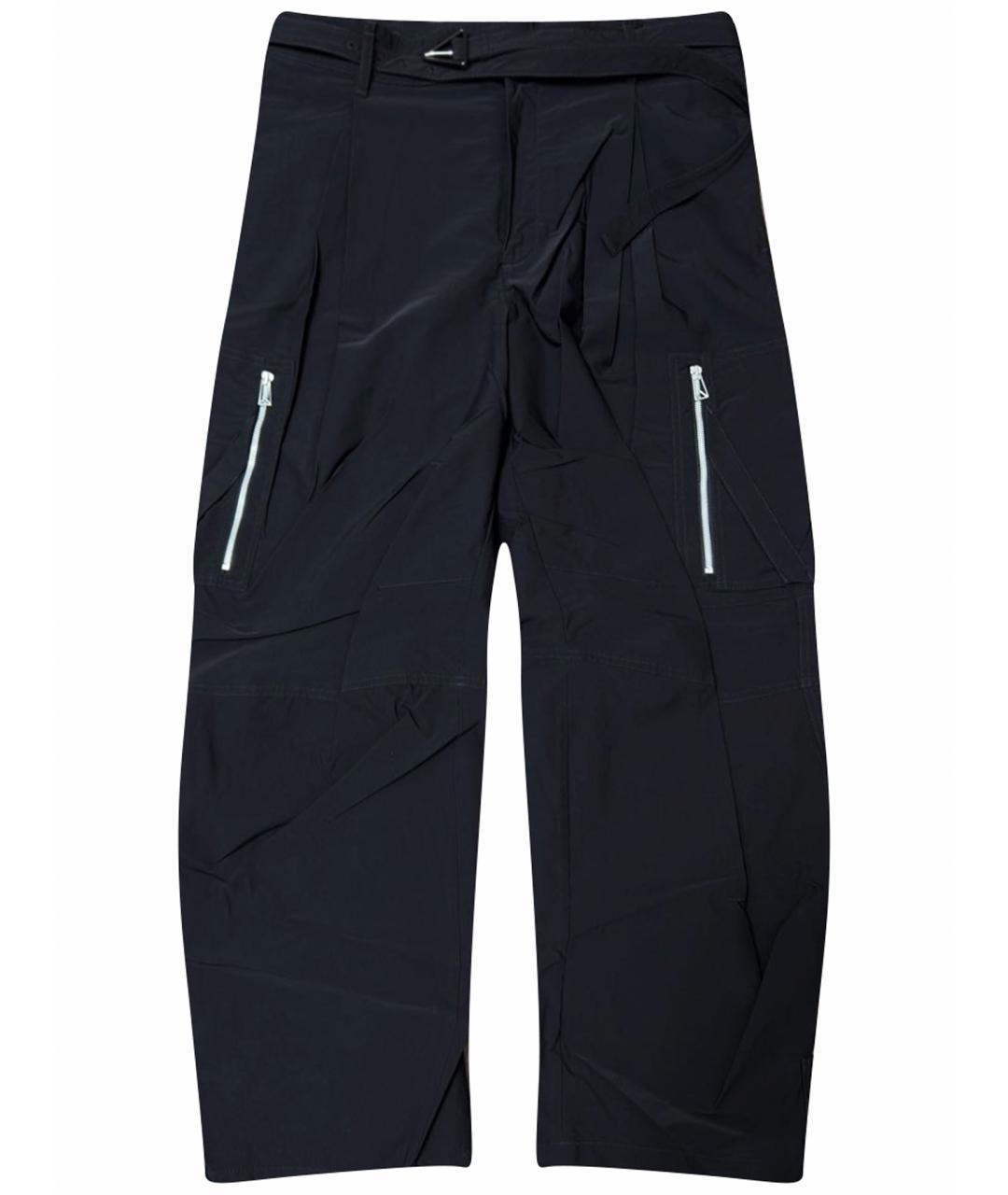 BOTTEGA VENETA Черные шерстяные повседневные брюки, фото 1