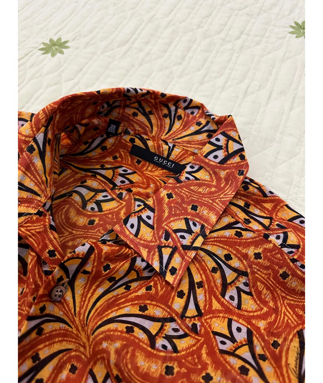 GUCCI Оранжевая хлопковая кэжуал рубашка, фото 8