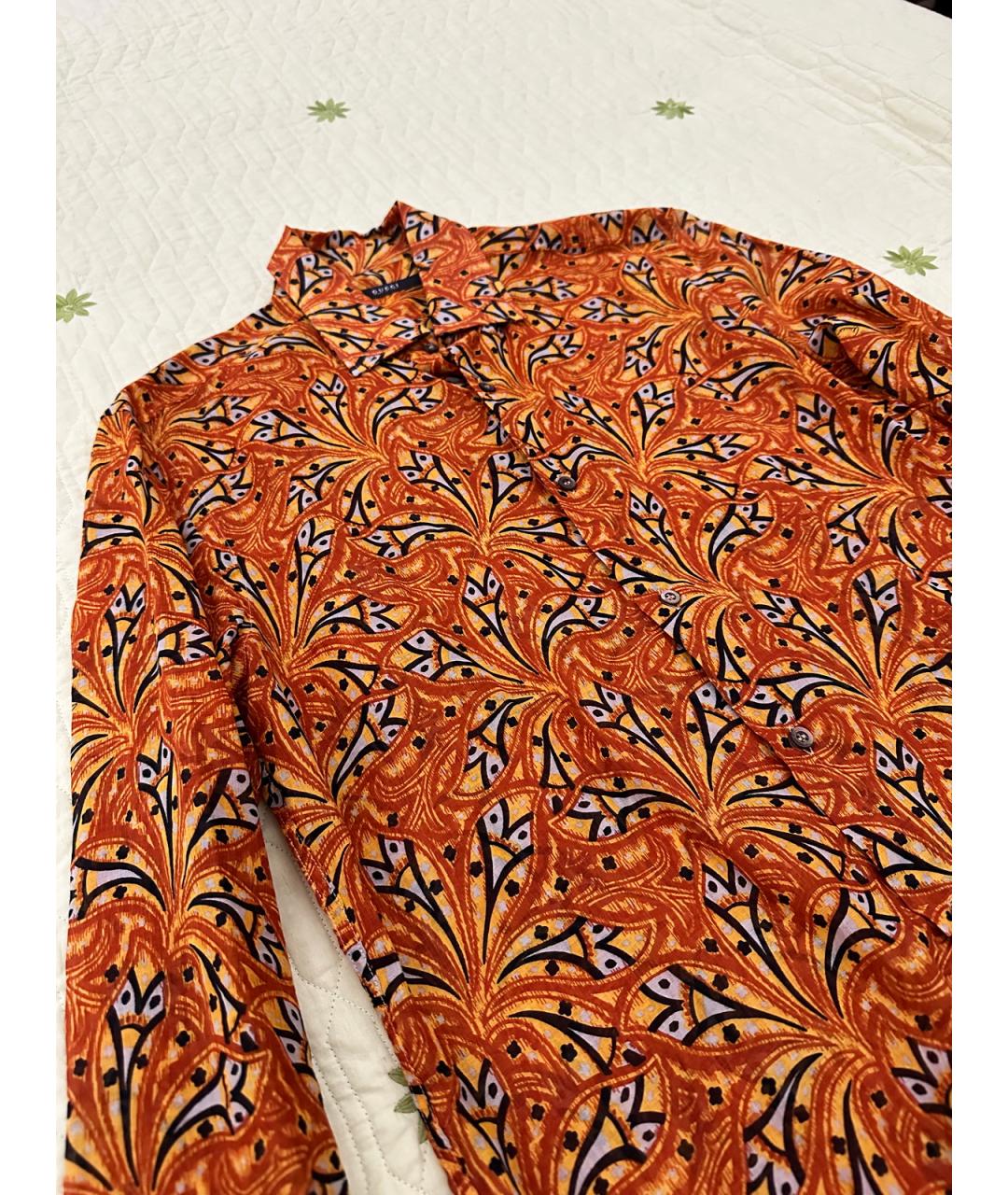GUCCI Оранжевая хлопковая кэжуал рубашка, фото 4