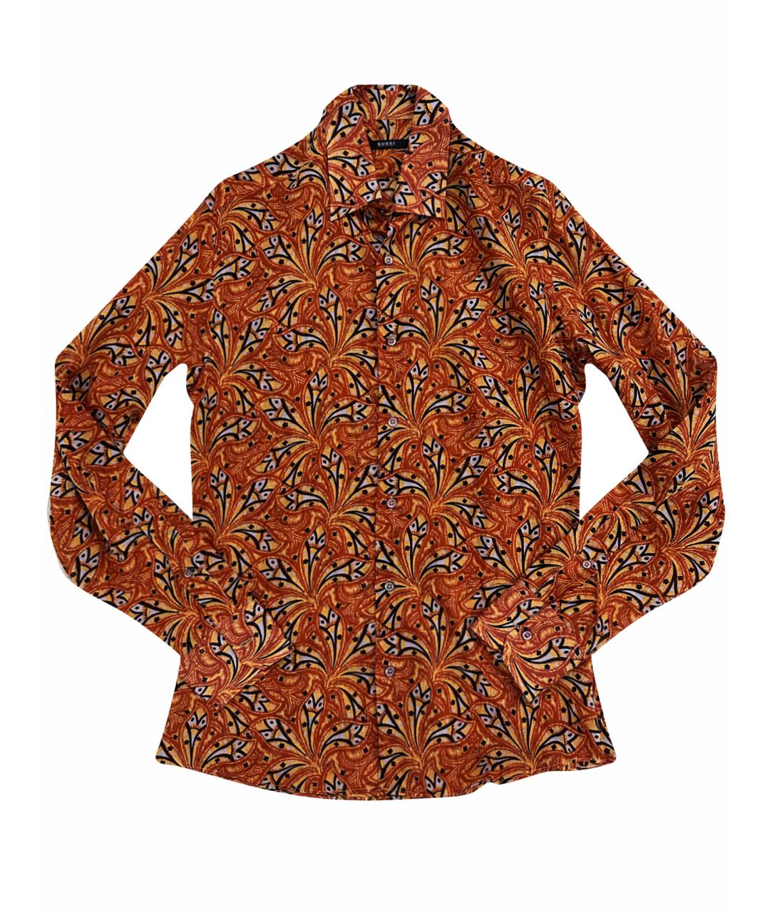 GUCCI Оранжевая хлопковая кэжуал рубашка, фото 1