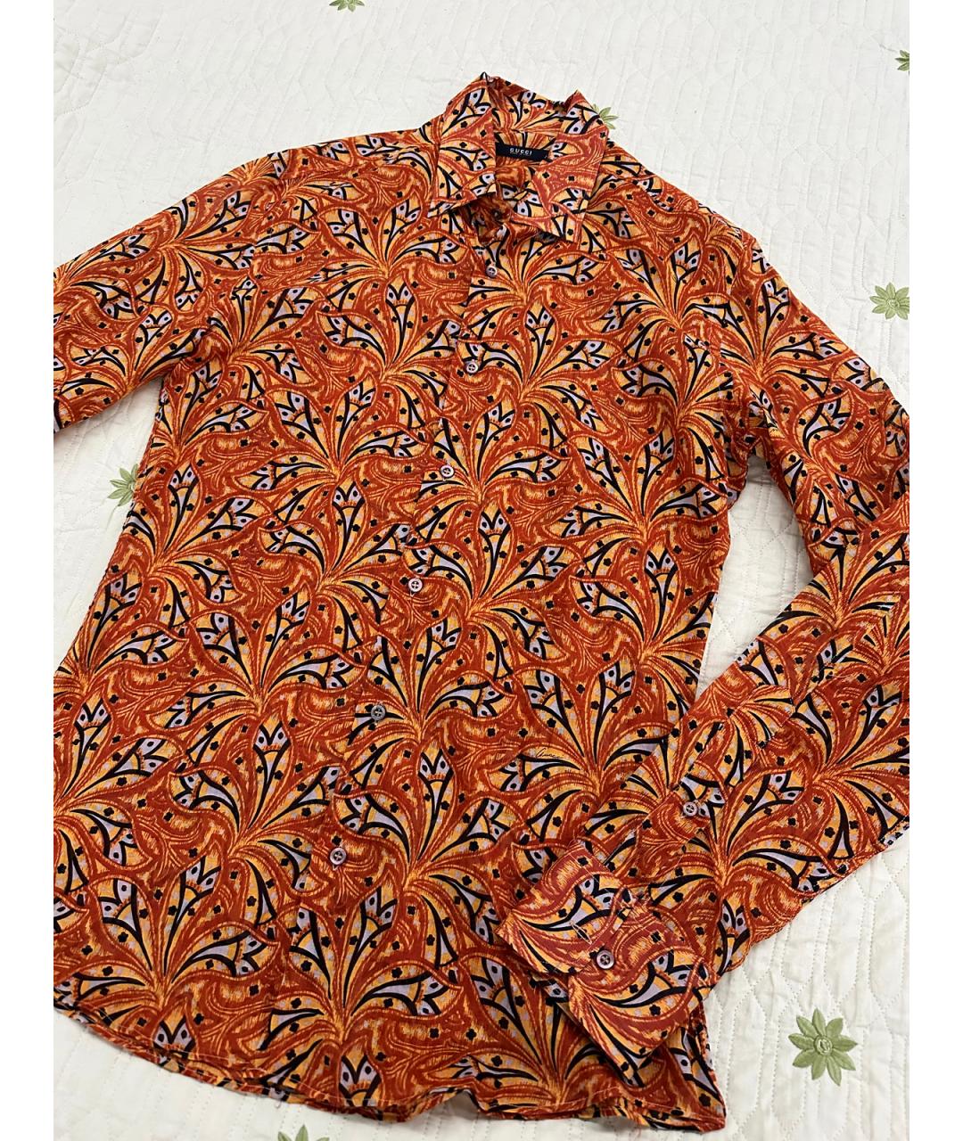 GUCCI Оранжевая хлопковая кэжуал рубашка, фото 2