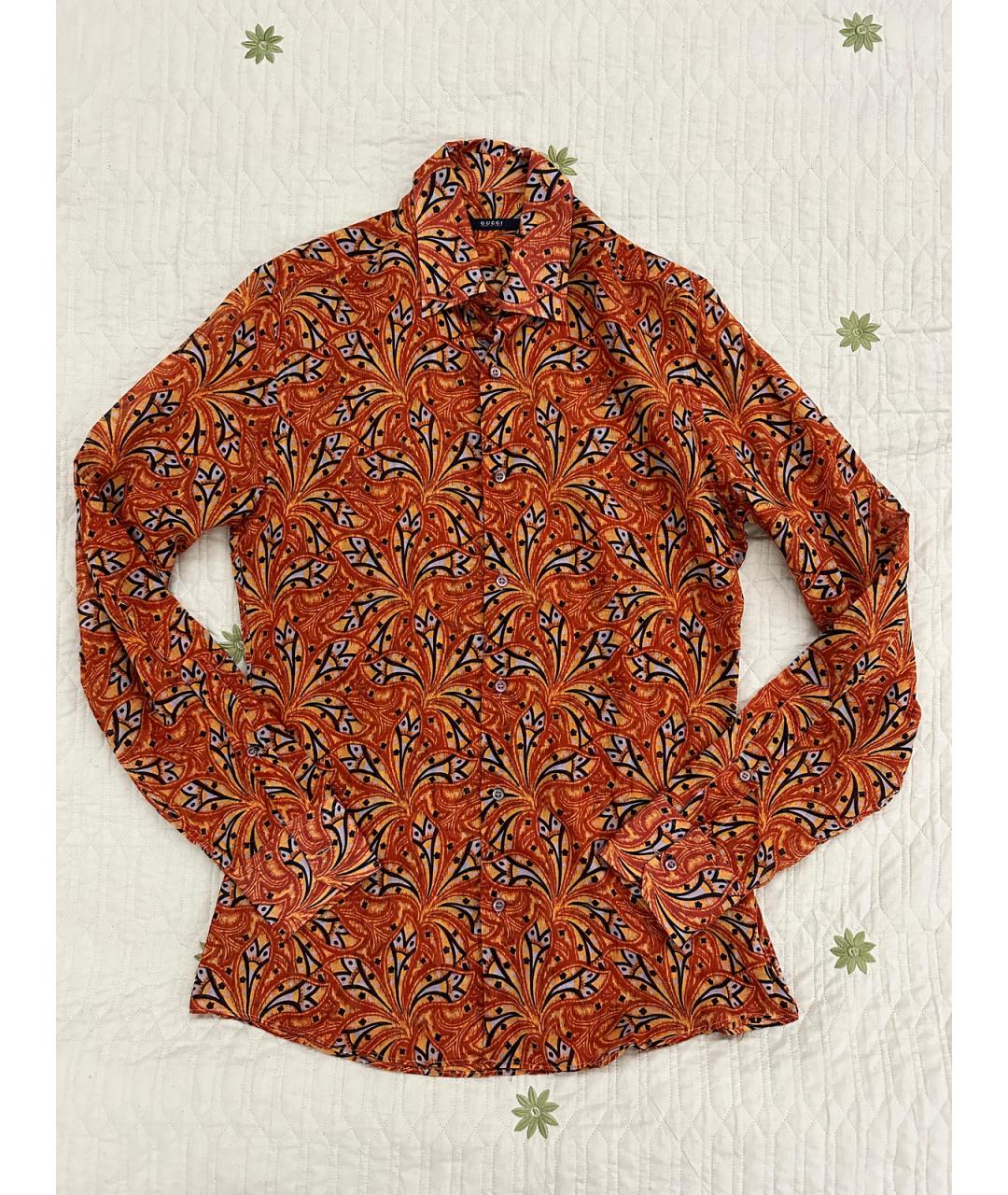 GUCCI Оранжевая хлопковая кэжуал рубашка, фото 10