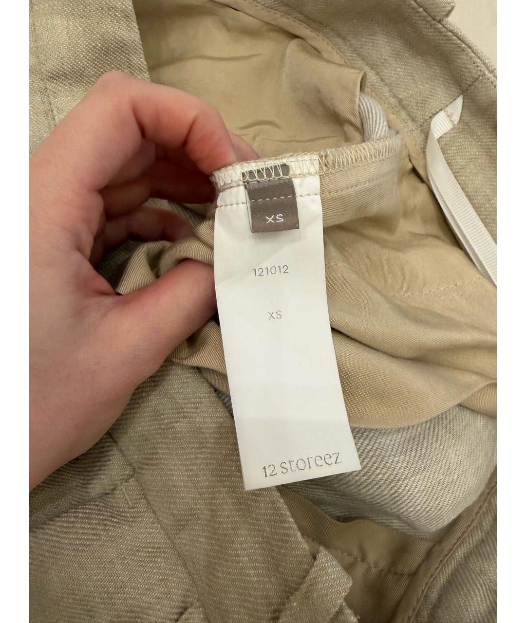 12 STOREEZ Бежевые льняные прямые брюки, фото 5