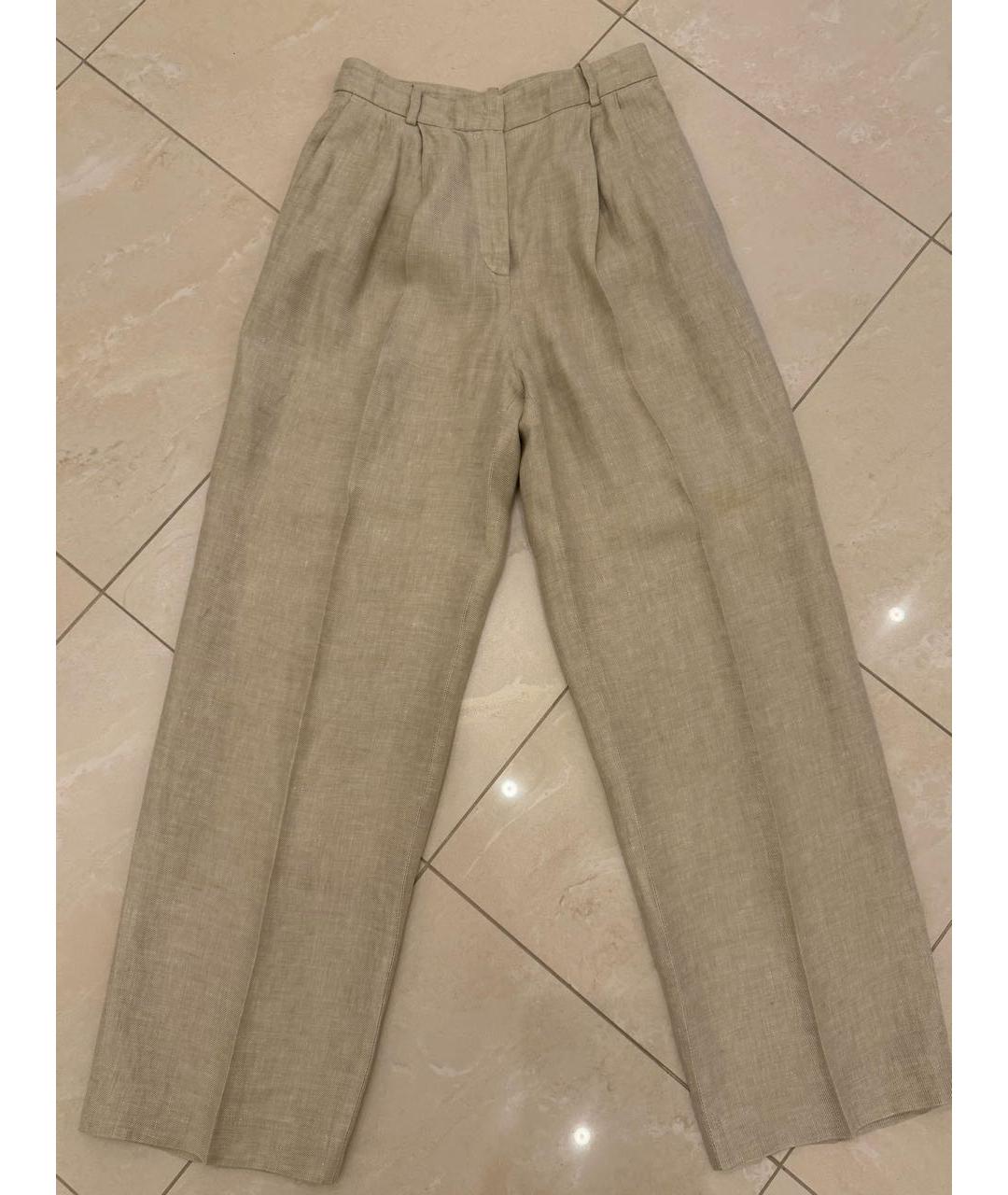 12 STOREEZ Бежевые льняные прямые брюки, фото 6