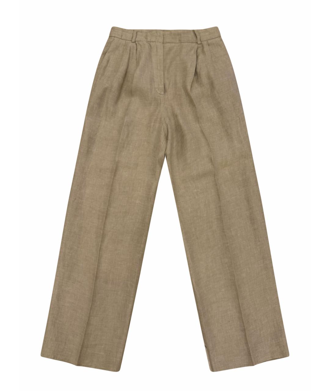 12 STOREEZ Бежевые льняные прямые брюки, фото 1