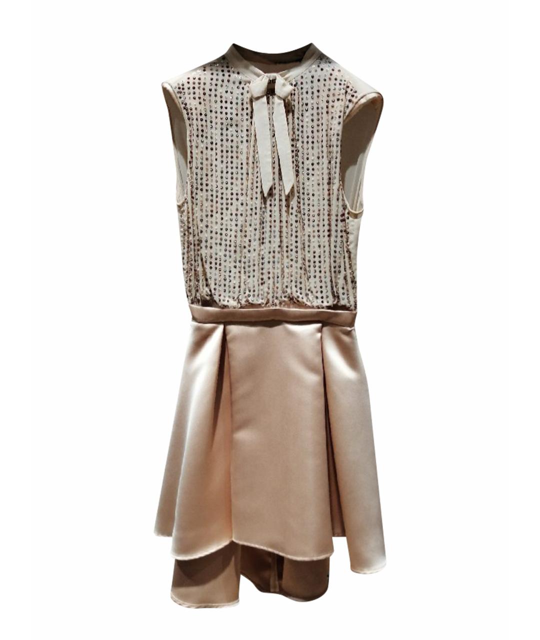 ELISABETTA FRANCHI Бежевое коктейльное платье, фото 1