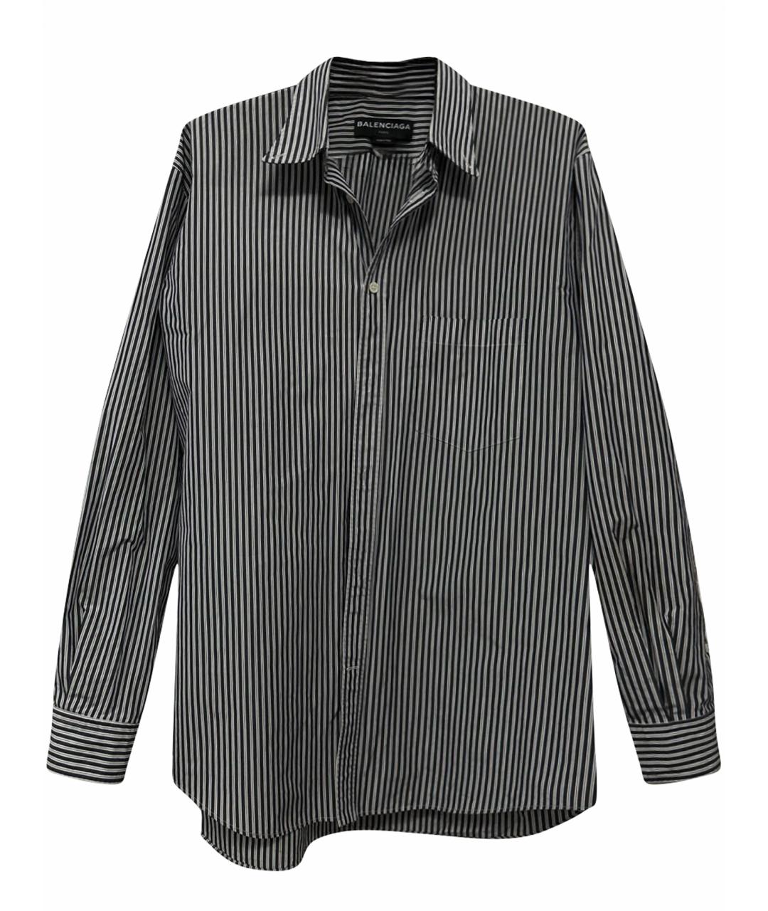 BALENCIAGA Черная хлопко-полиэстеровая кэжуал рубашка, фото 1