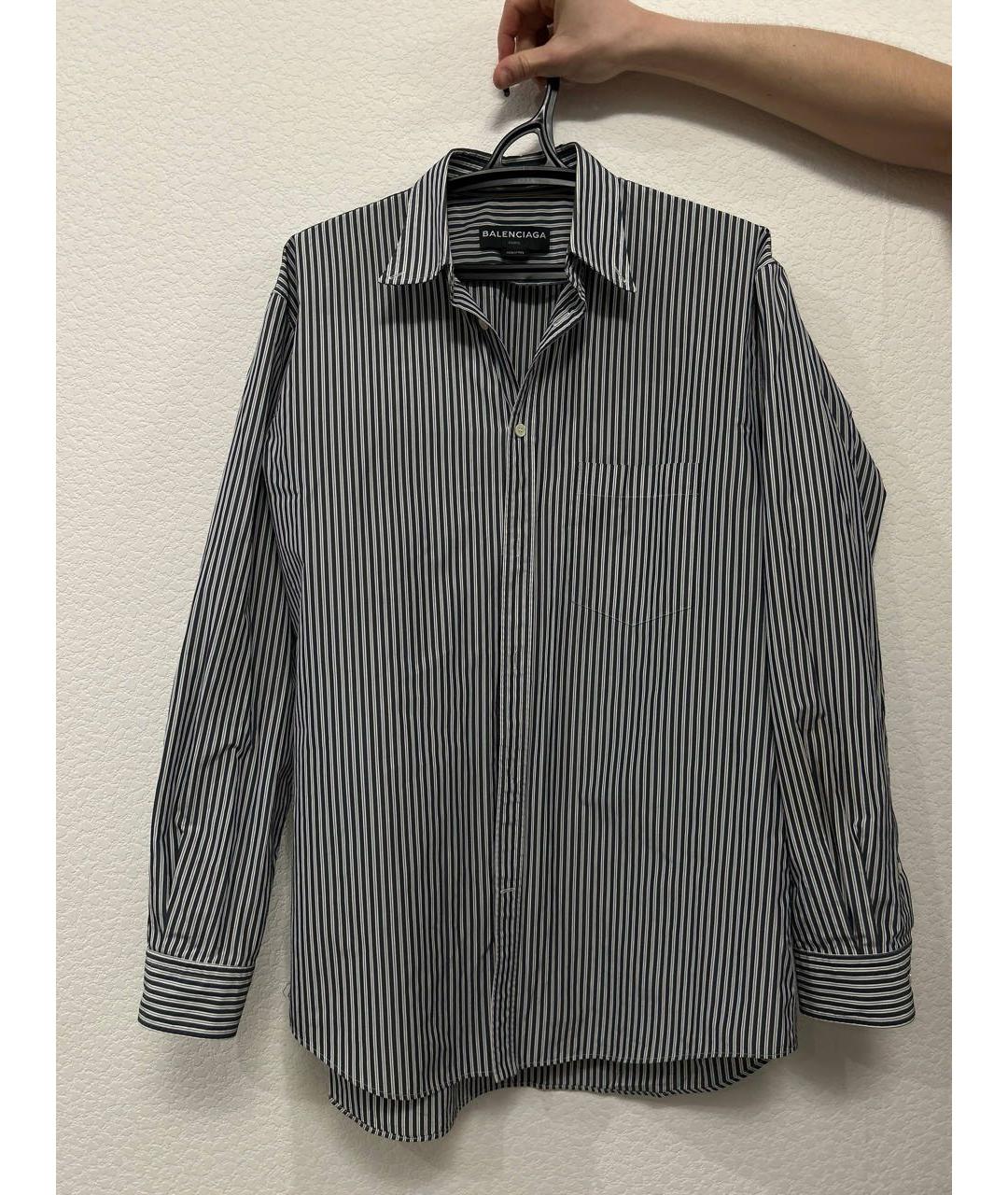 BALENCIAGA Черная хлопко-полиэстеровая кэжуал рубашка, фото 5