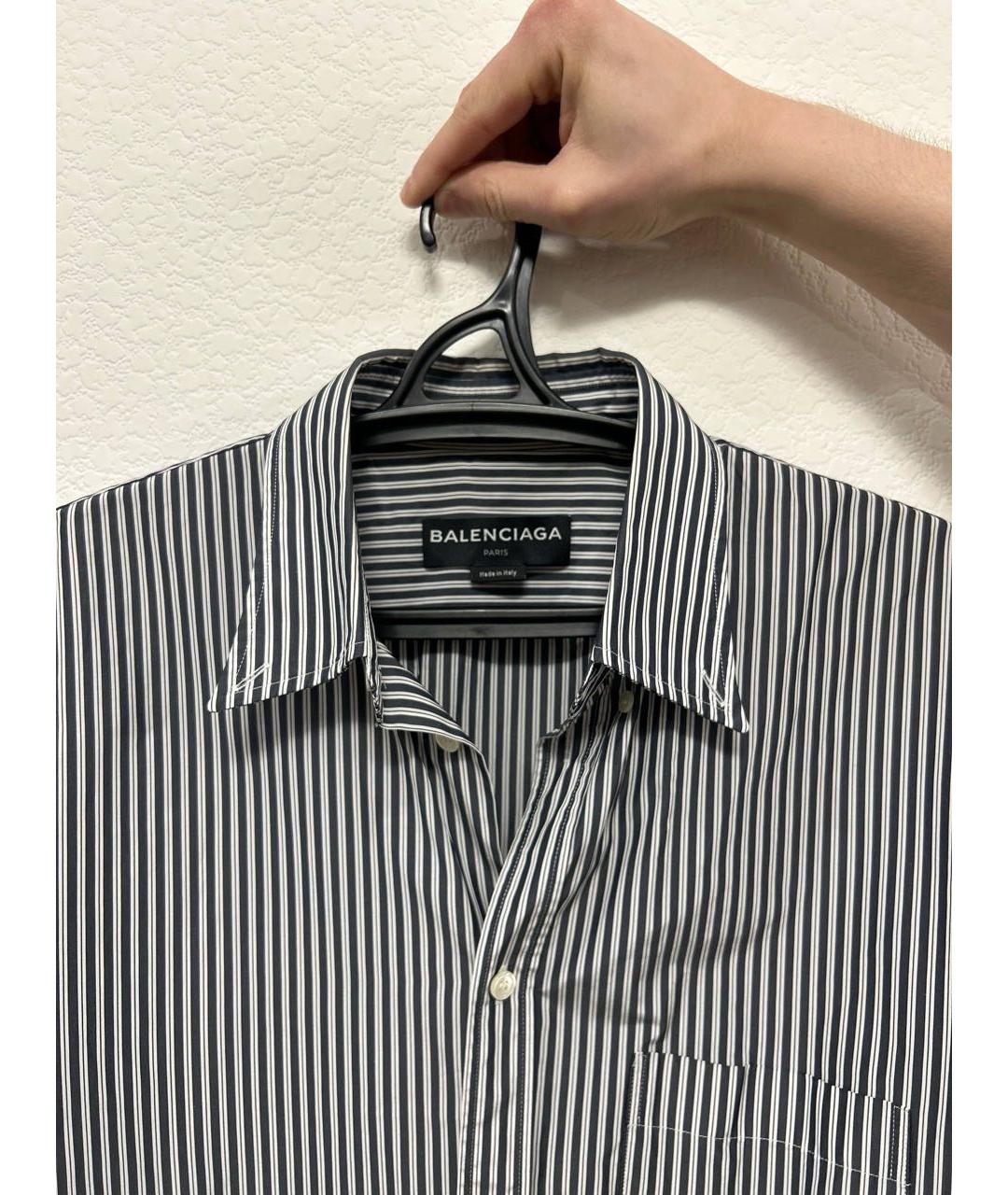 BALENCIAGA Черная хлопко-полиэстеровая кэжуал рубашка, фото 3