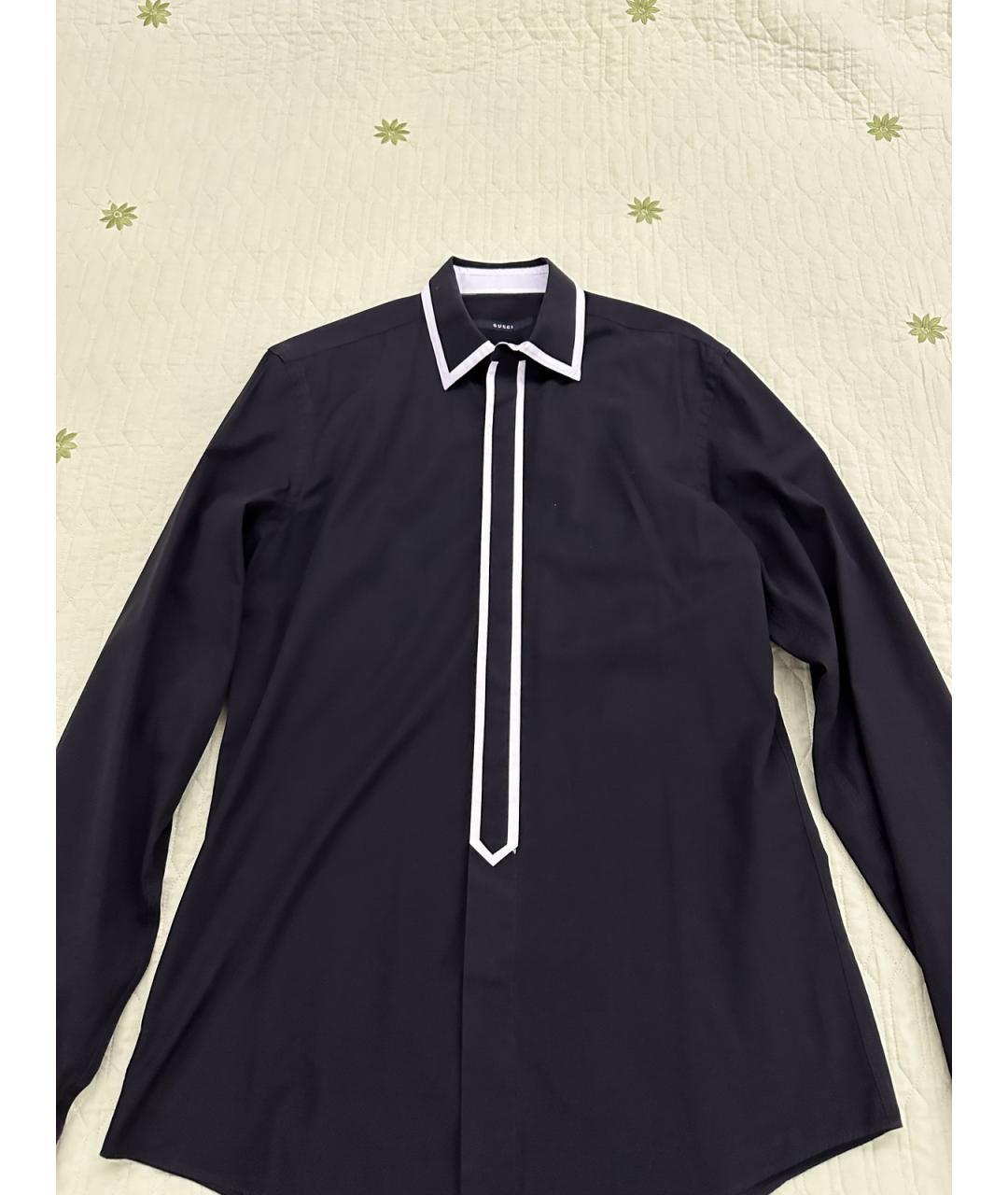 GUCCI Черная хлопковая кэжуал рубашка, фото 2