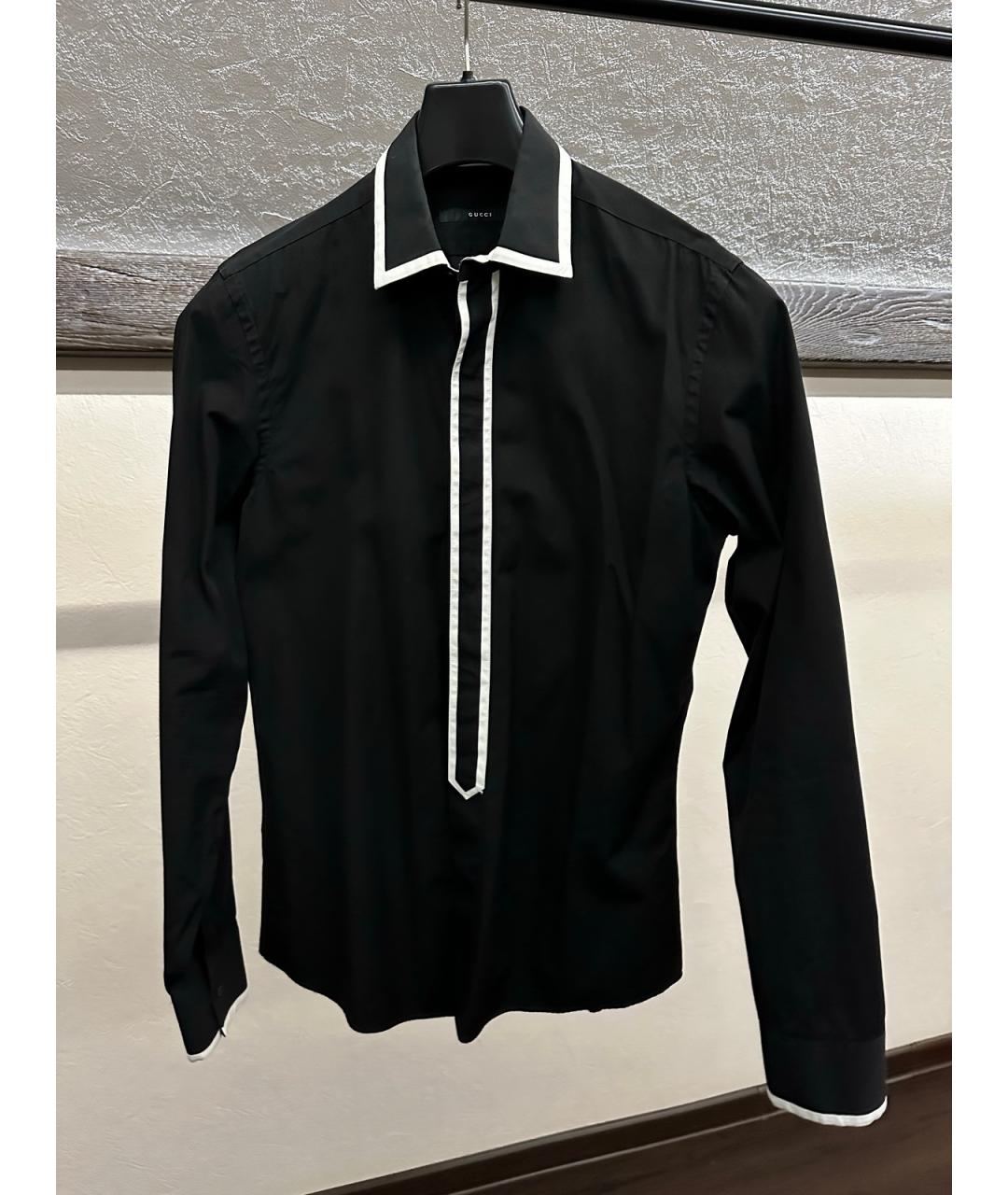 GUCCI Черная хлопковая кэжуал рубашка, фото 3