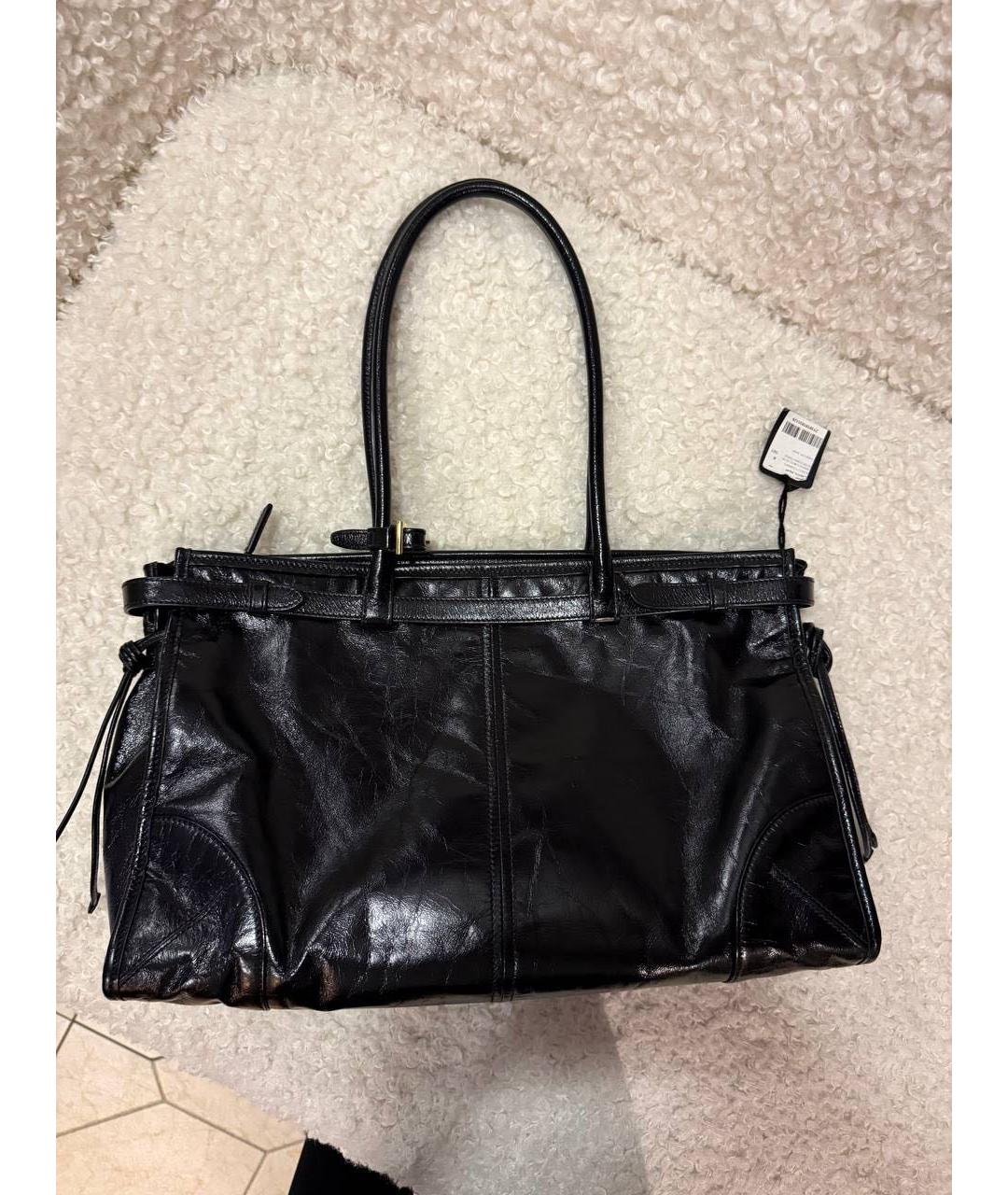 PRADA Черная кожаная сумка тоут, фото 2