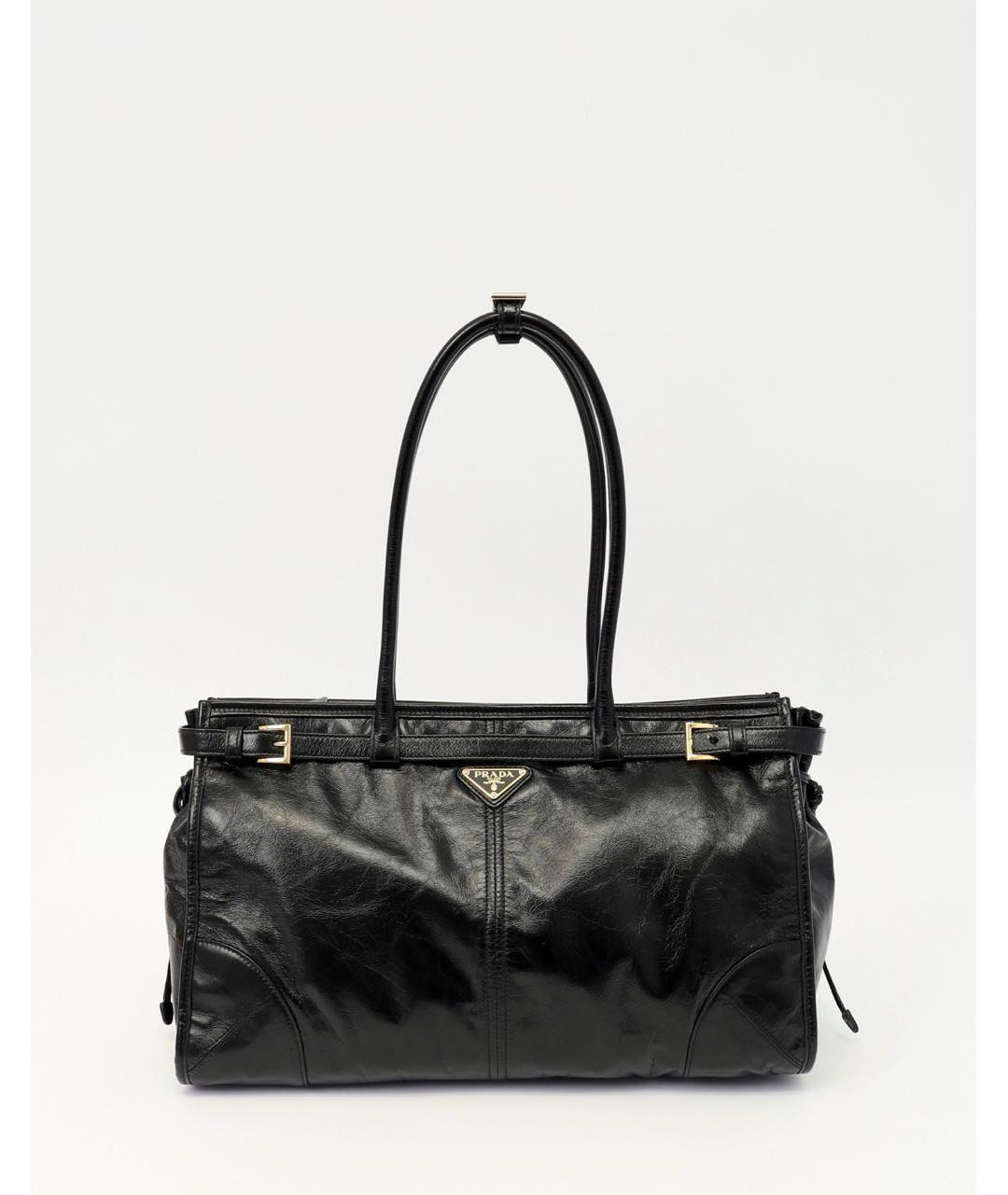 PRADA Черная кожаная сумка тоут, фото 5