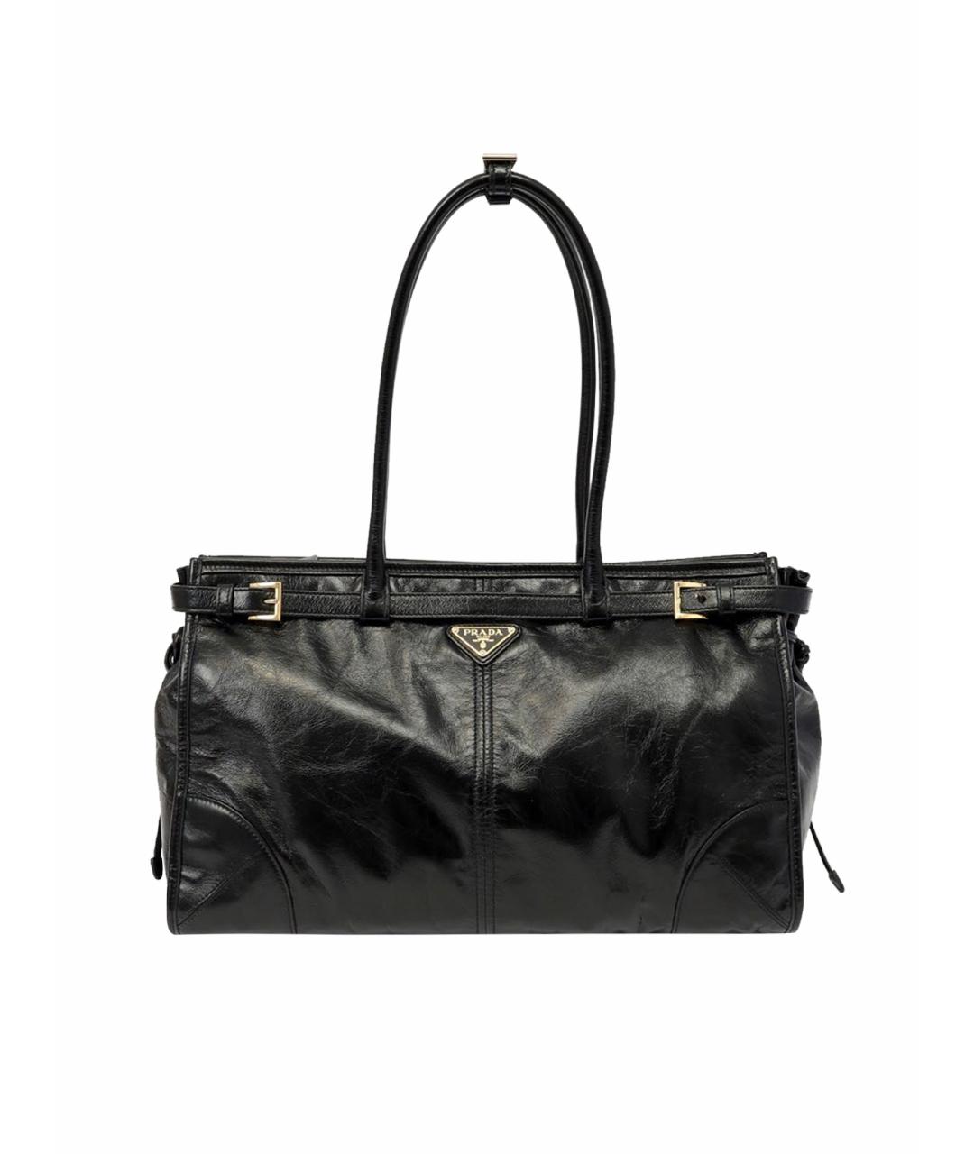 PRADA Черная кожаная сумка тоут, фото 1