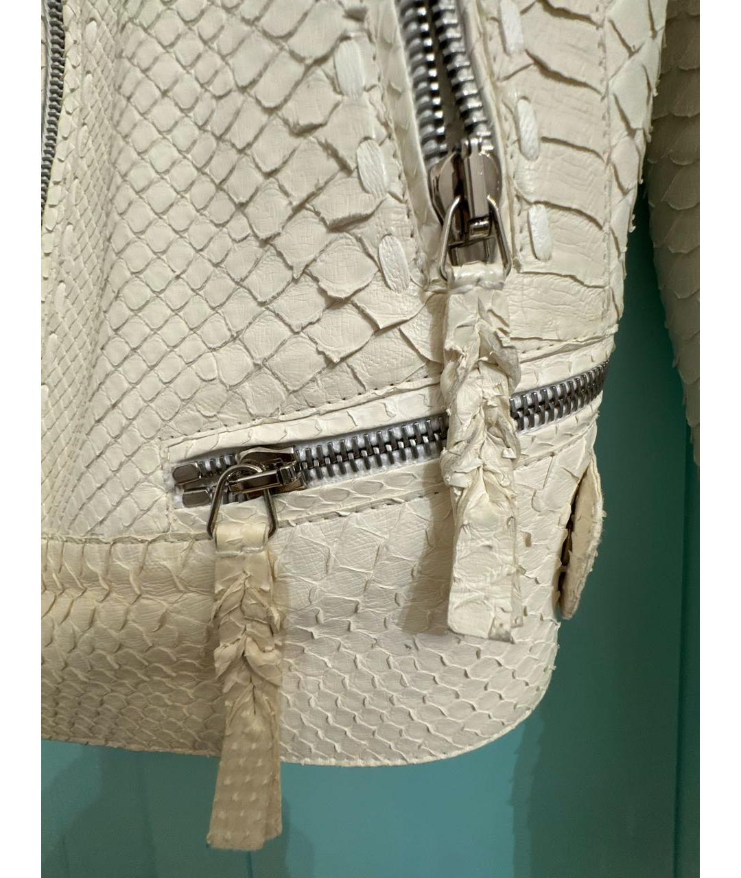 ROBERTO CAVALLI Белая кожаная куртка, фото 5