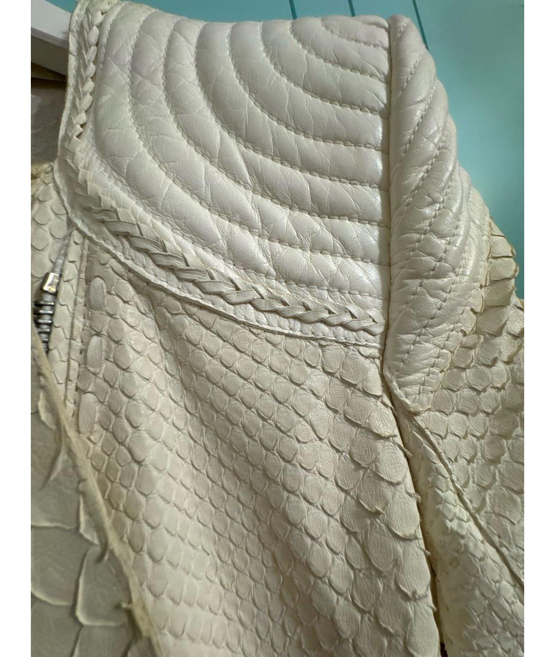 ROBERTO CAVALLI Белая кожаная куртка, фото 7