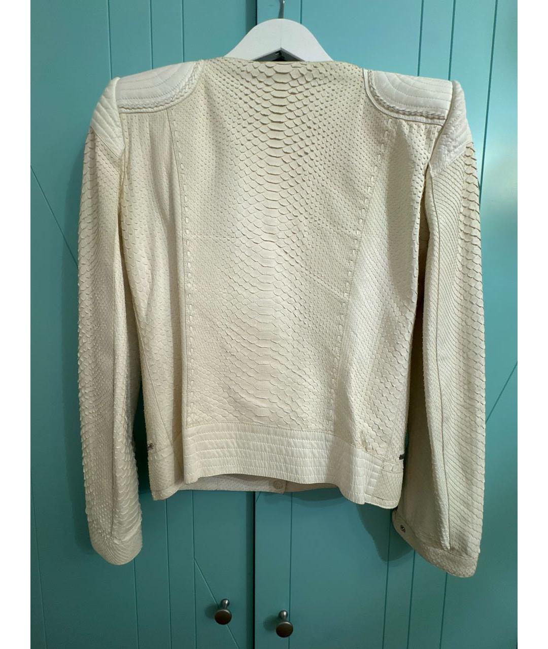 ROBERTO CAVALLI Белая кожаная куртка, фото 2