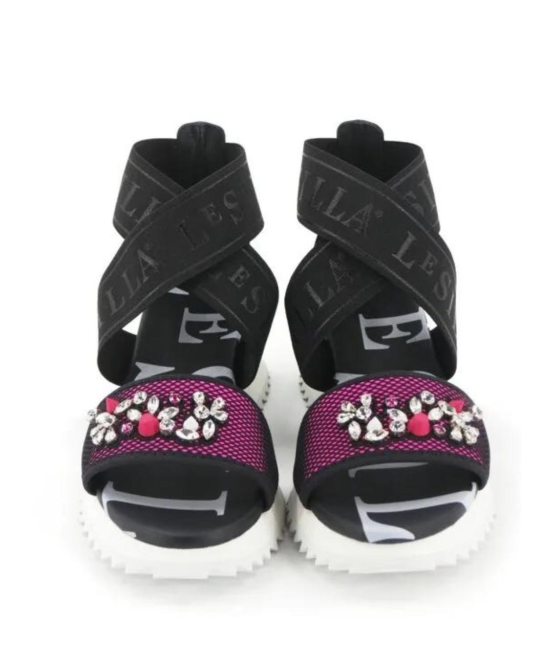 LE SILLA Черные кожаные босоножки, фото 2