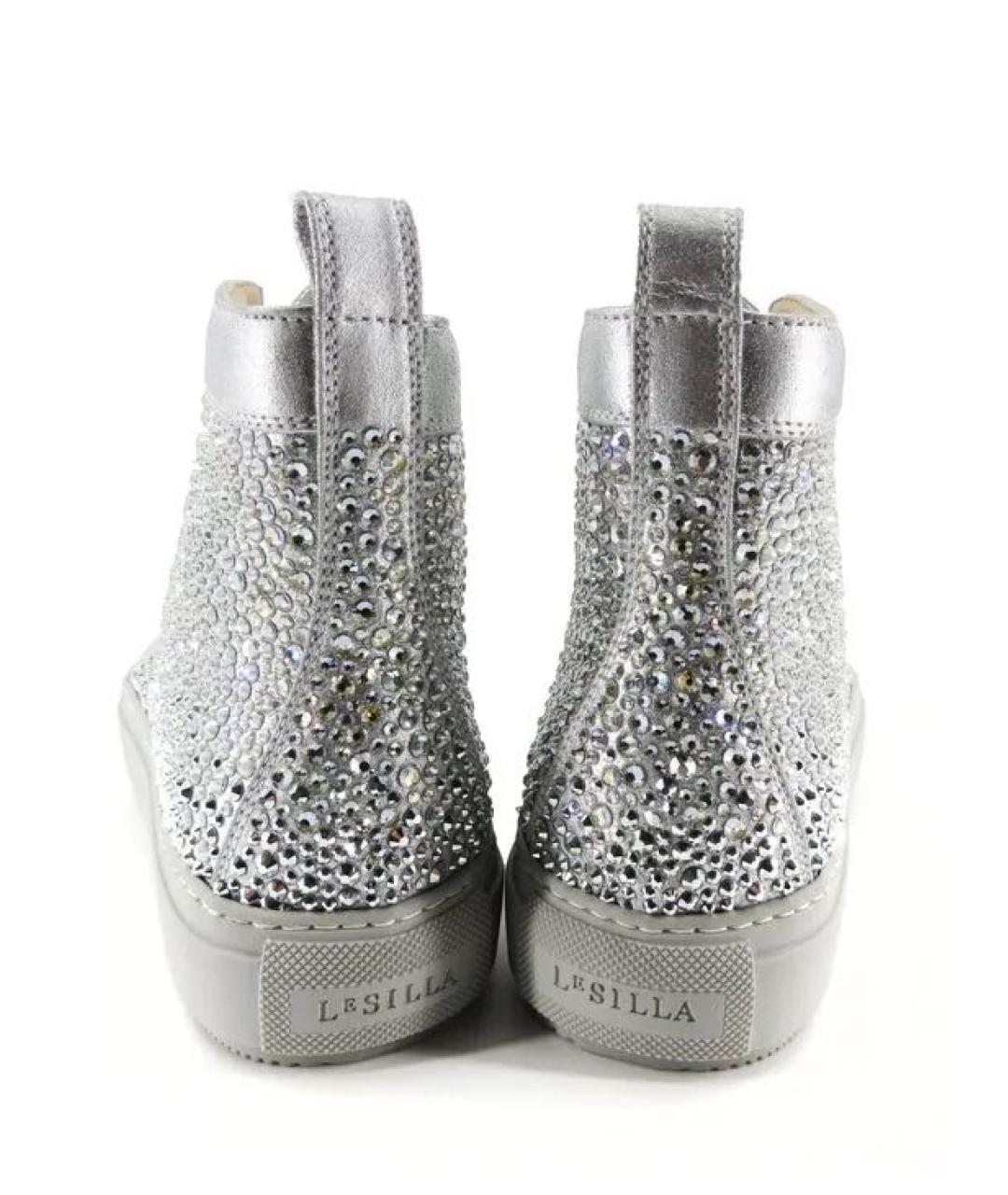 LE SILLA Серебряные кожаные кеды, фото 2