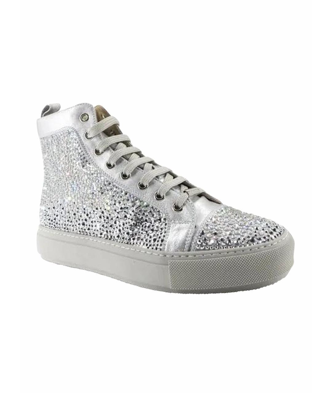 LE SILLA Серебряные кожаные кеды, фото 1