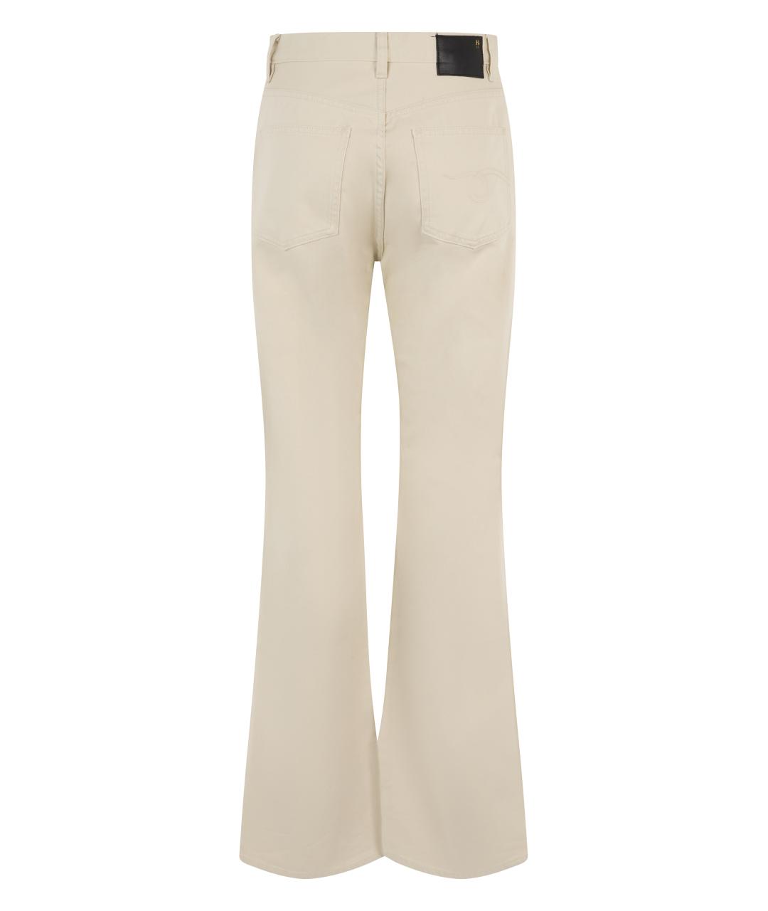 R13 Бежевые хлопковые джинсы клеш, фото 2