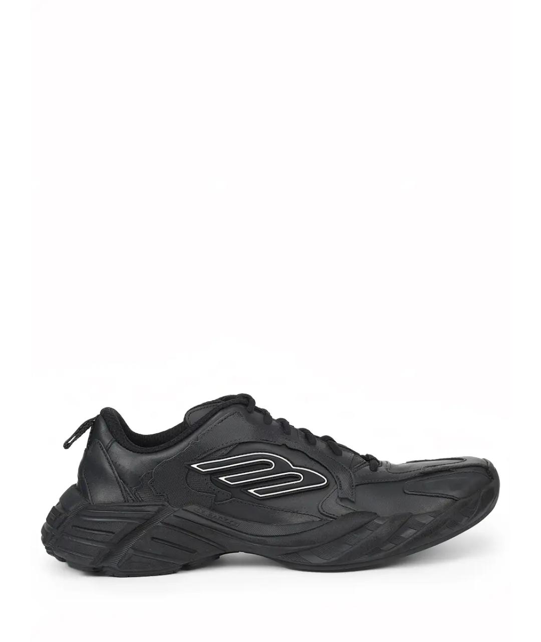 BALENCIAGA Черные кожаные низкие кроссовки / кеды, фото 1