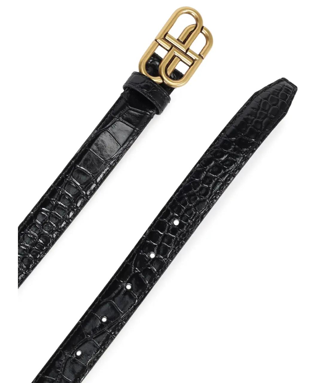 BALENCIAGA Черный кожаный ремень, фото 2