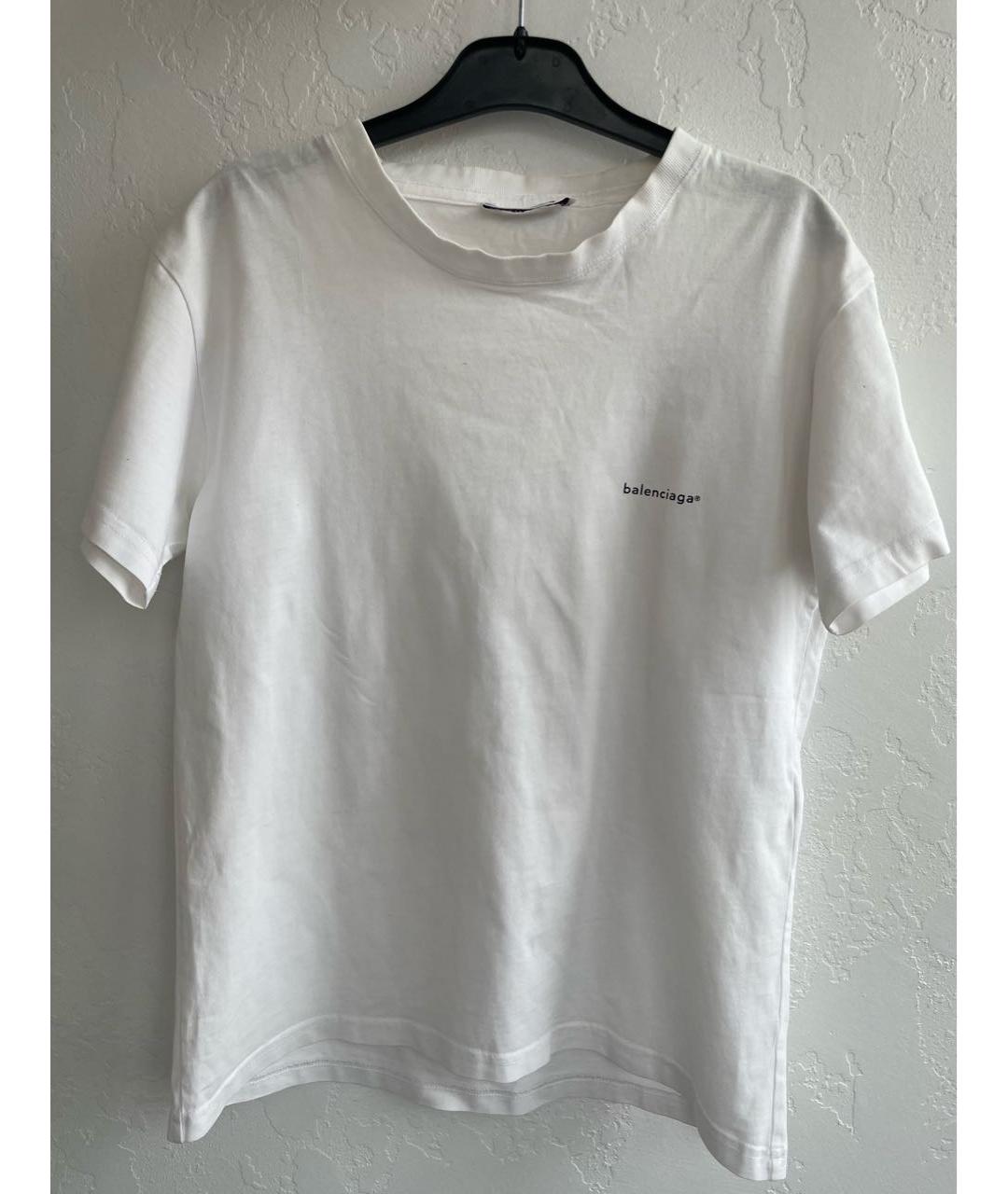 BALENCIAGA Белая хлопковая футболка, фото 2