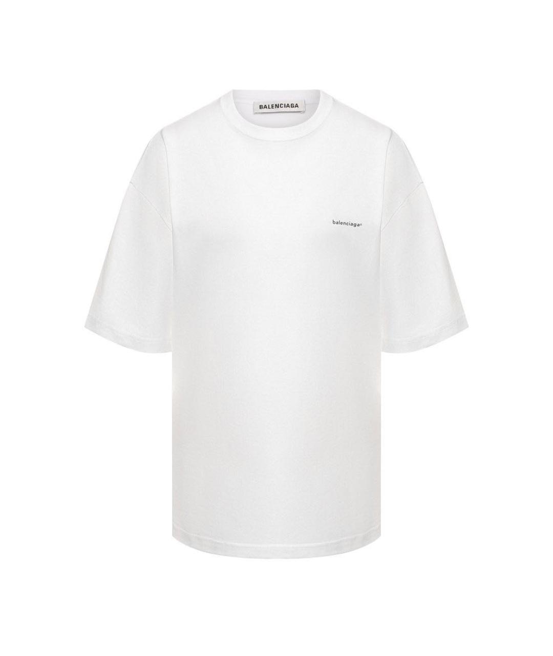 BALENCIAGA Белая хлопковая футболка, фото 6
