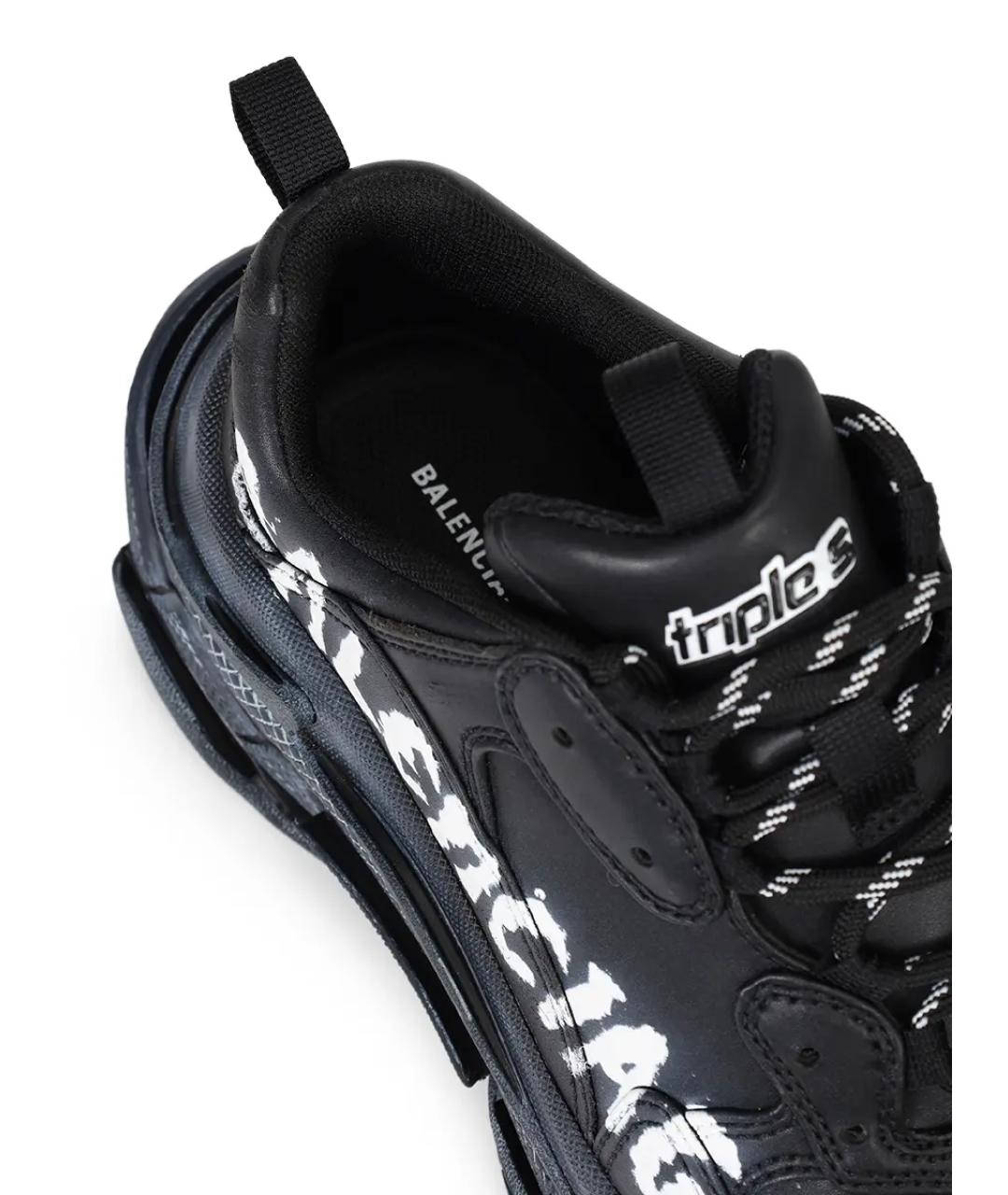 BALENCIAGA Черные кожаные кроссовки, фото 6