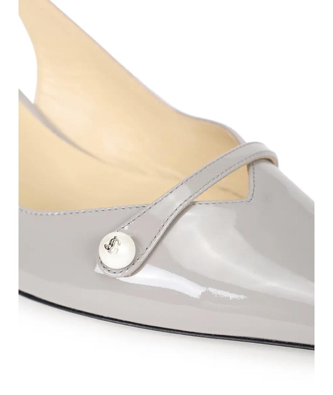 JIMMY CHOO Серые туфли из лакированной кожи, фото 5