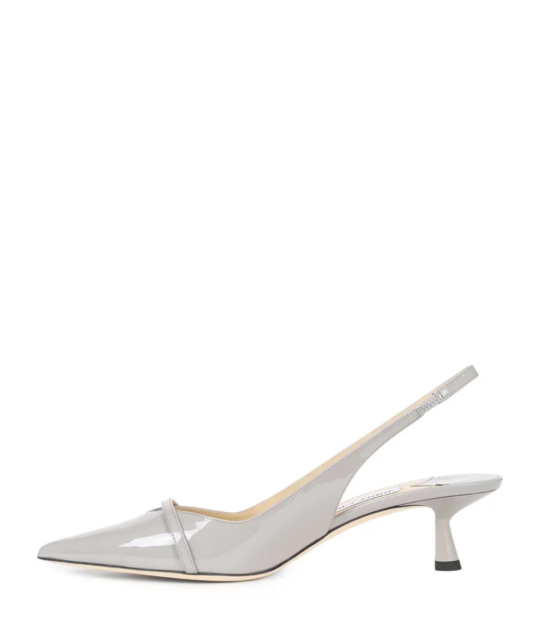 JIMMY CHOO Серые туфли из лакированной кожи, фото 3