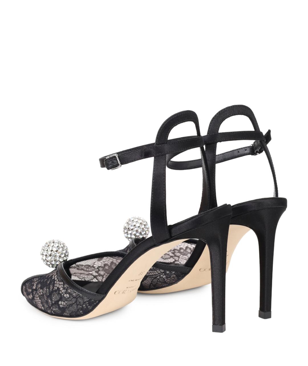 JIMMY CHOO Черные текстильные босоножки, фото 4