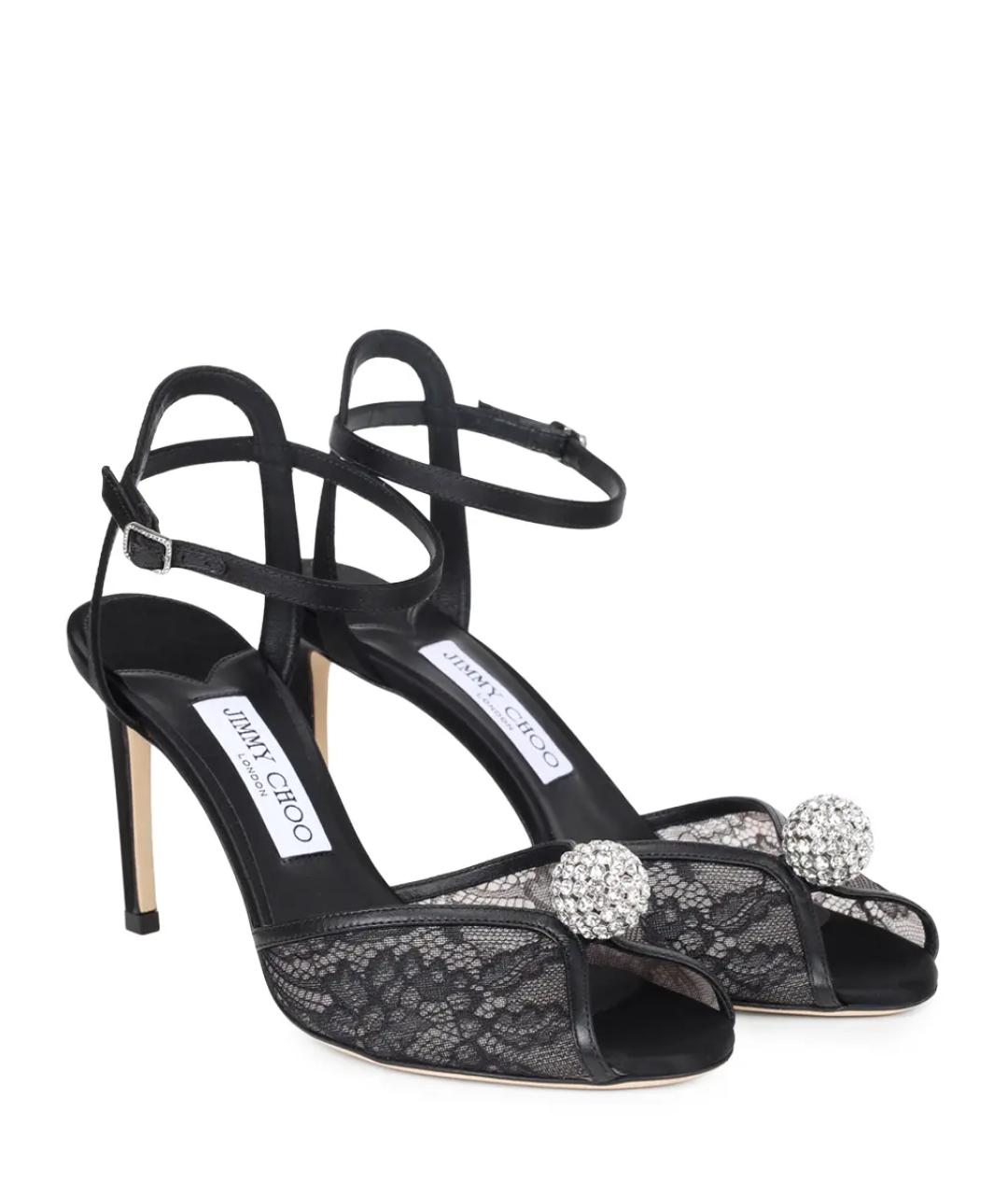 JIMMY CHOO Черные текстильные босоножки, фото 2