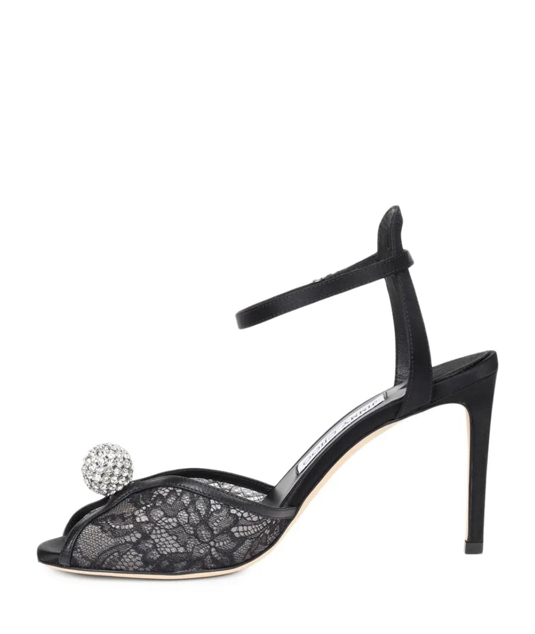 JIMMY CHOO Черные текстильные босоножки, фото 3