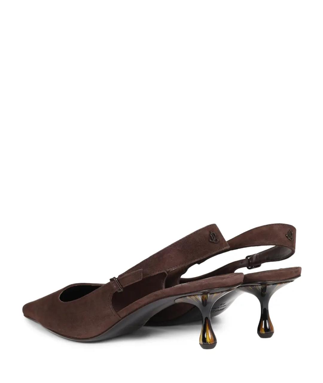 JIMMY CHOO Коричневые замшевые туфли, фото 4