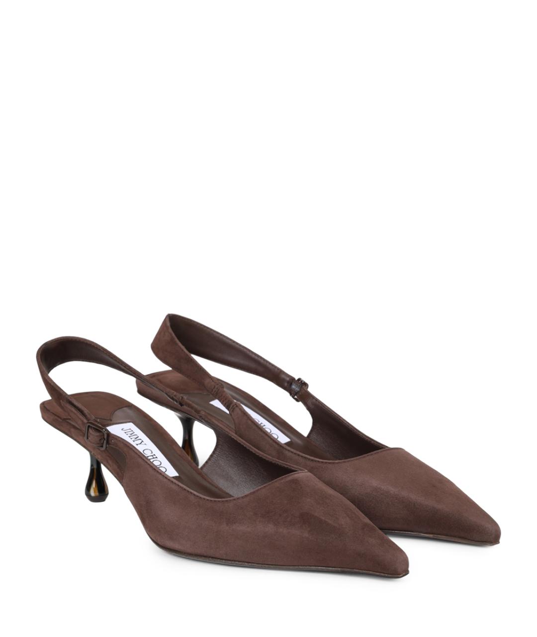 JIMMY CHOO Коричневые замшевые туфли, фото 2