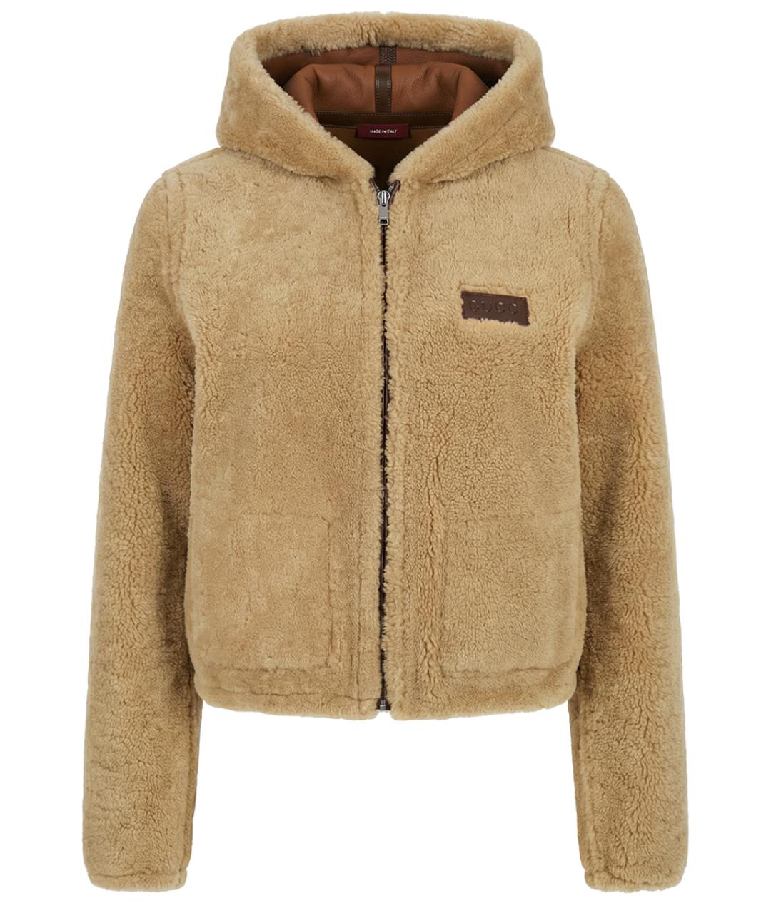 GUCCI Бежевая кожаная дубленка, фото 6