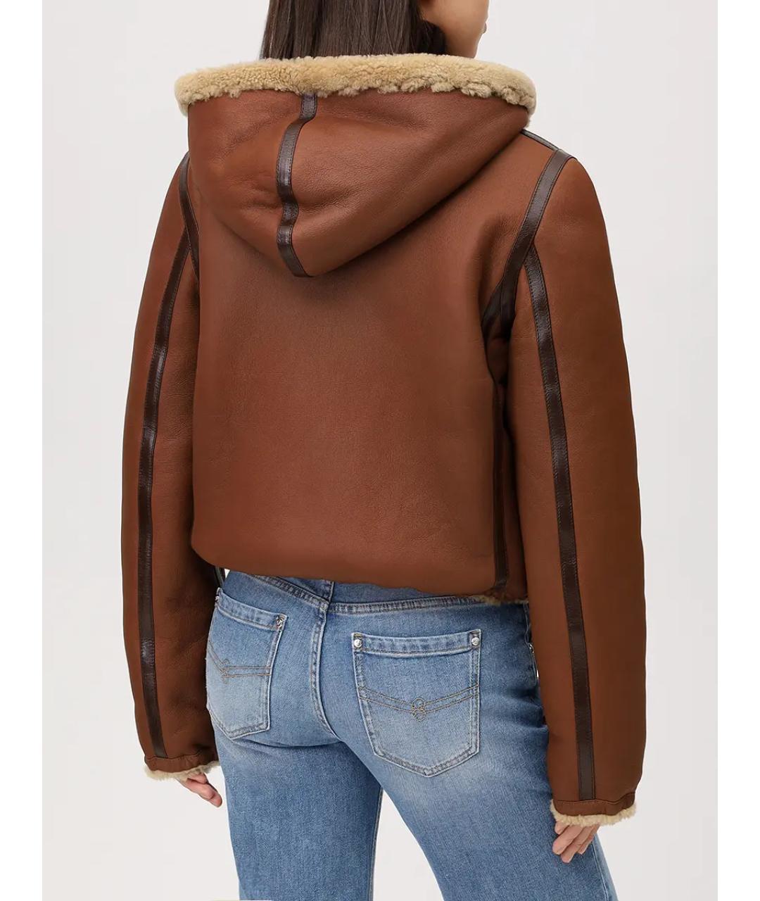 GUCCI Бежевая кожаная дубленка, фото 3