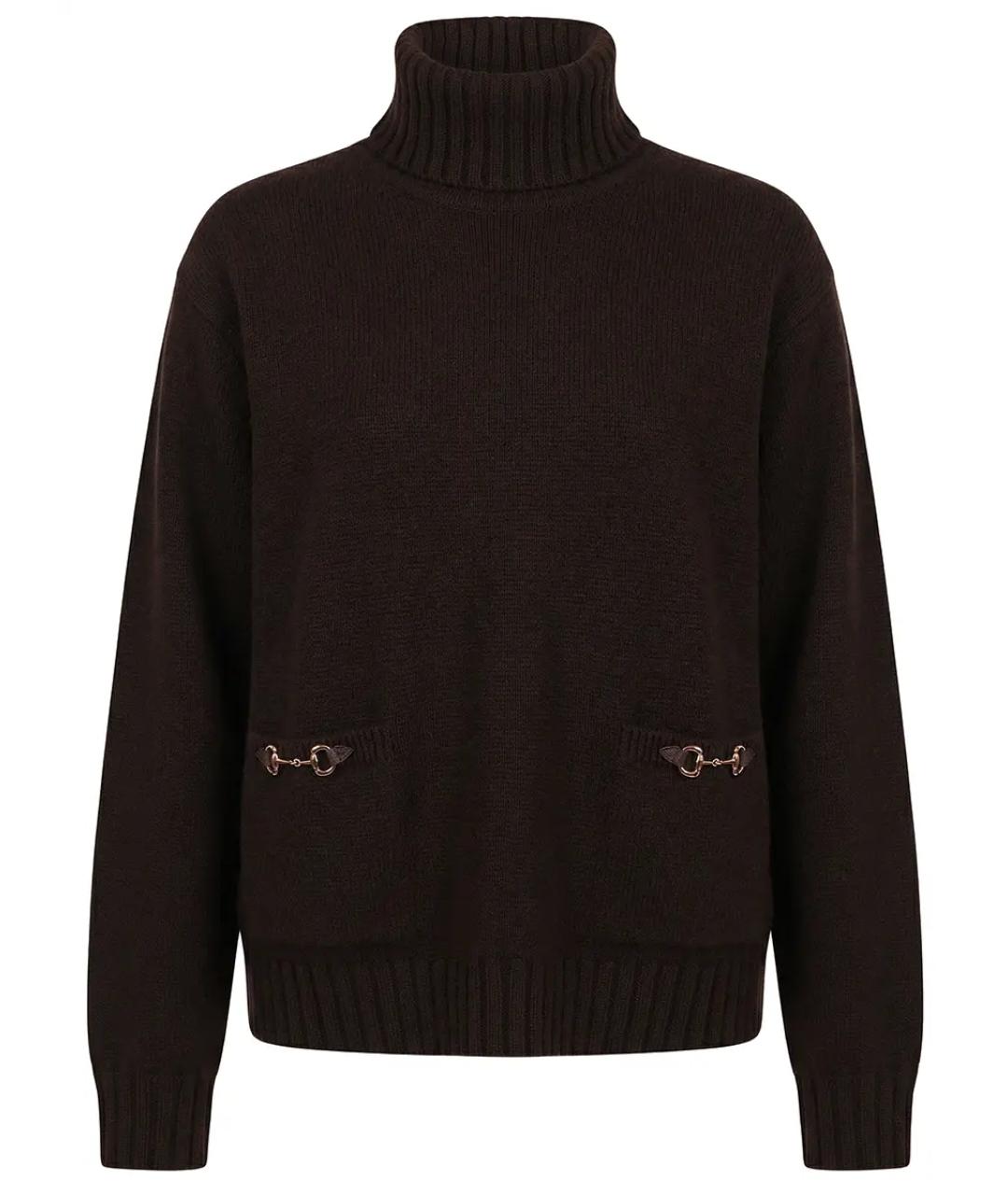 GUCCI Коричневый шерстяной джемпер / свитер, фото 1