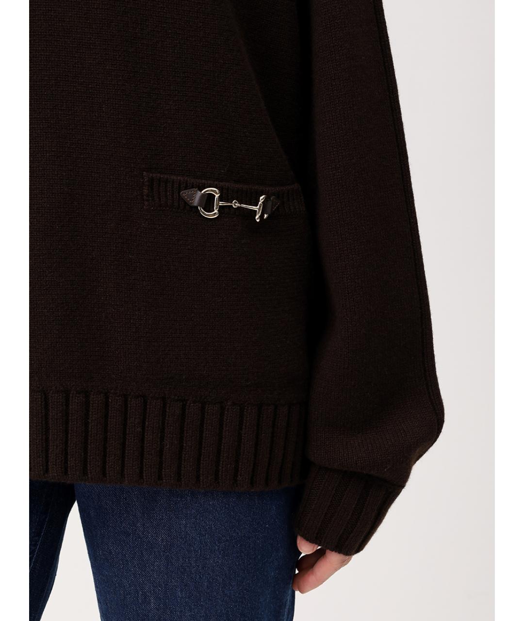 GUCCI Коричневый шерстяной джемпер / свитер, фото 5