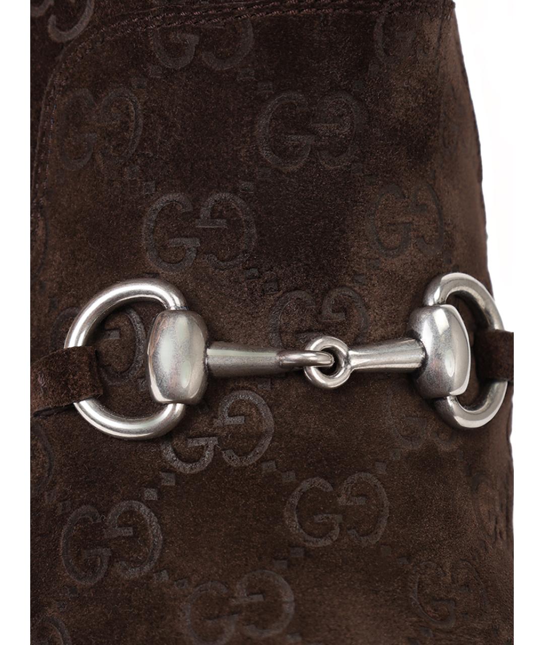 GUCCI Коричневые замшевые ботинки, фото 5