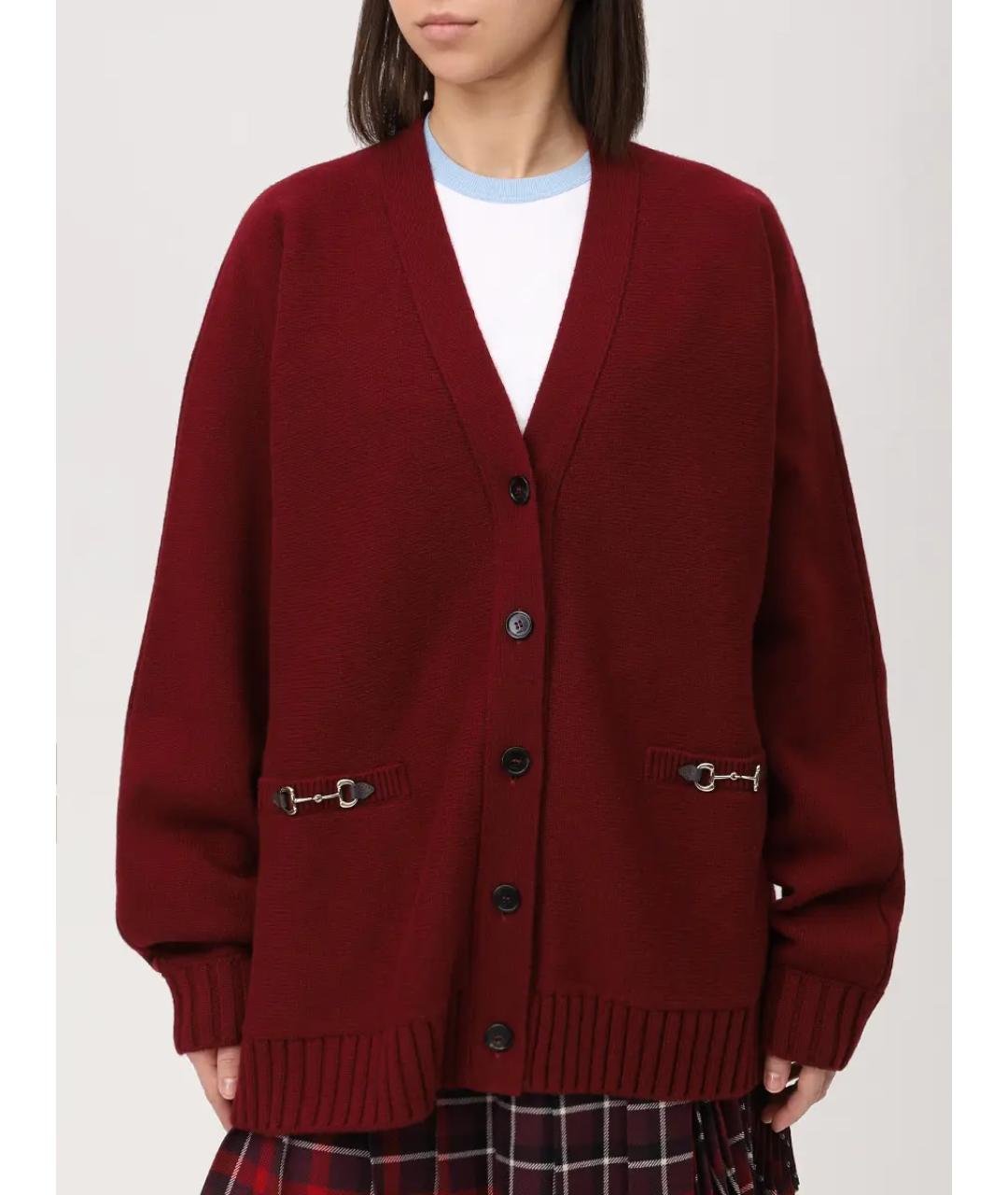 GUCCI Бордовый кардиган, фото 4