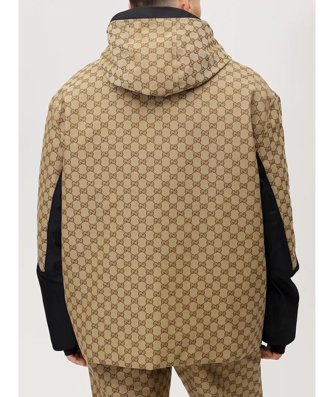 GUCCI Бежевая синтетическая спортивная куртка, фото 3