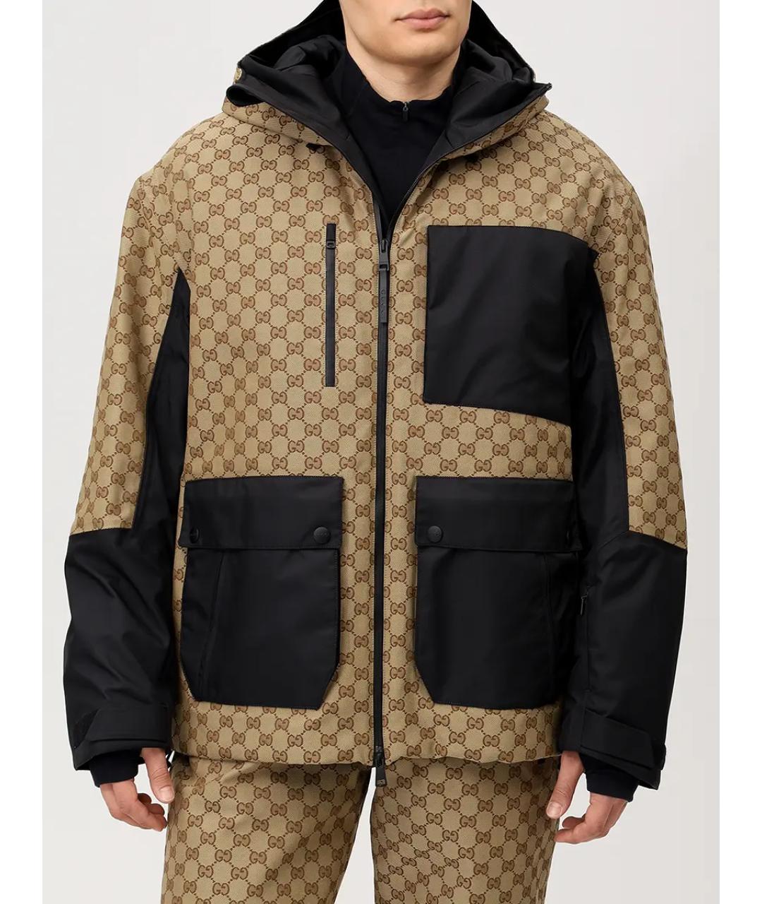 GUCCI Бежевая синтетическая спортивная куртка, фото 4