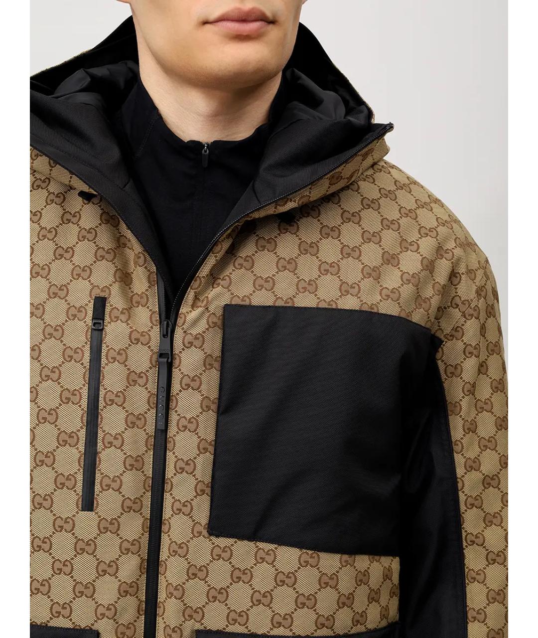 GUCCI Бежевая синтетическая спортивная куртка, фото 5