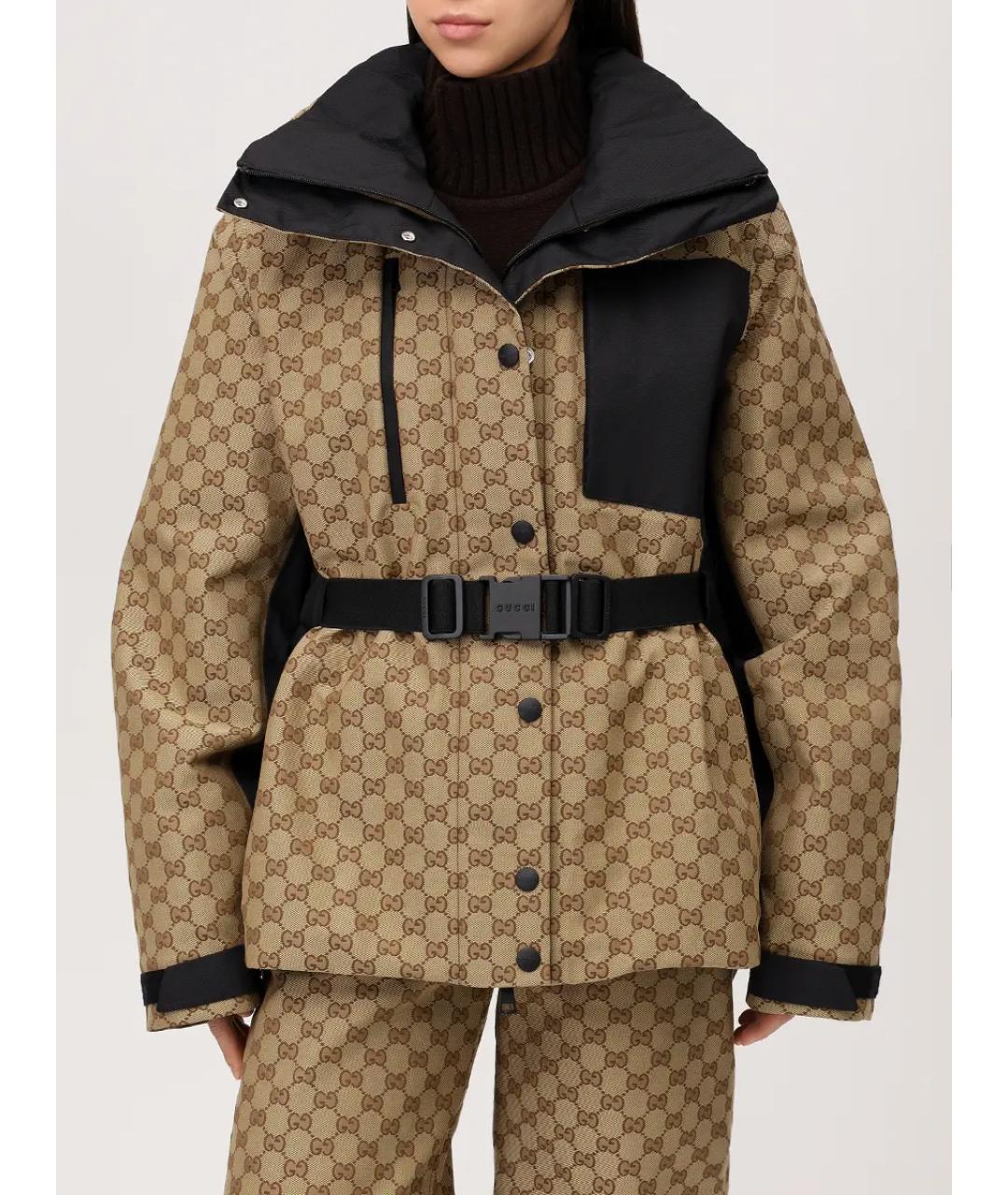 GUCCI Бежевая синтетическая спортивная куртка, фото 4